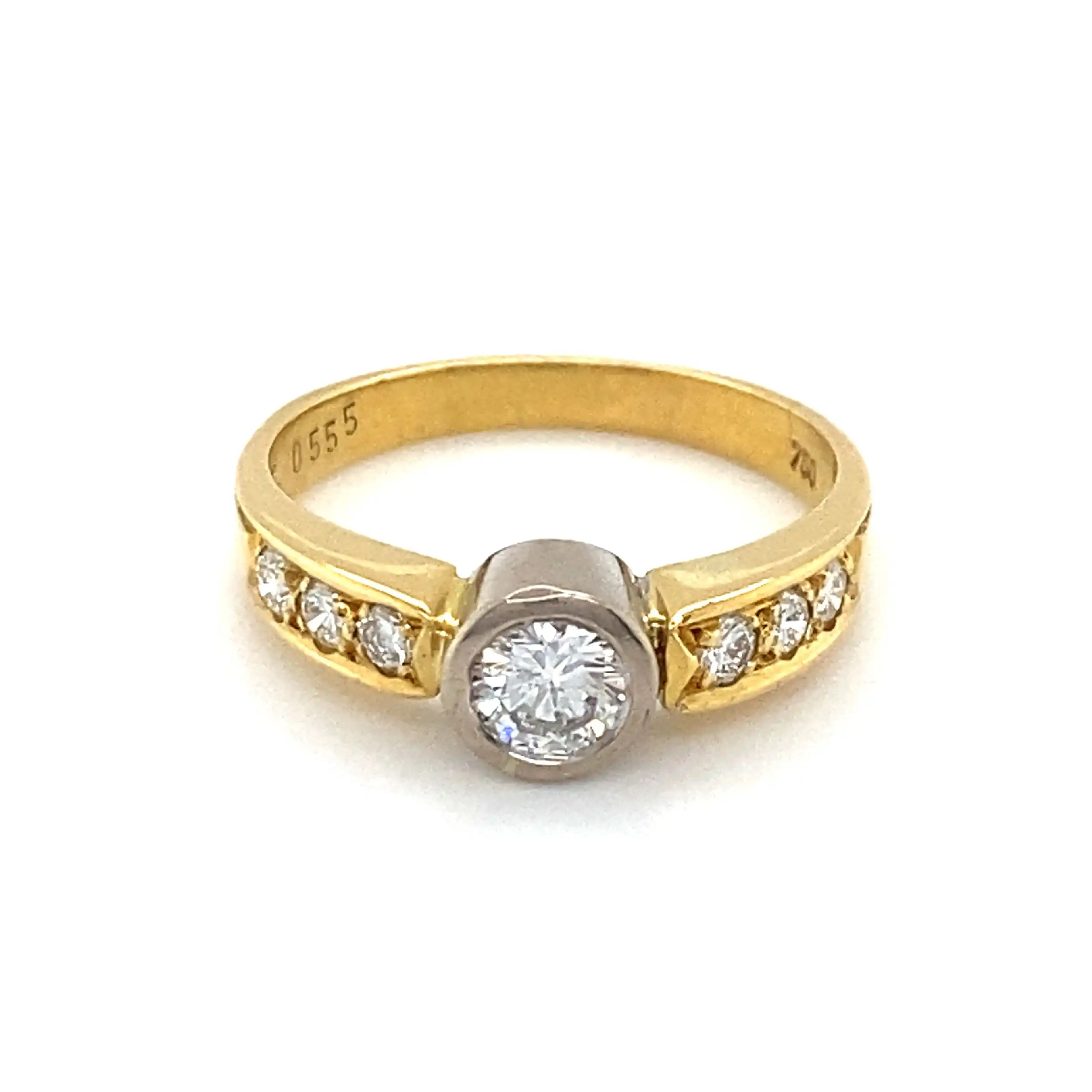 Ring Bicolor mit Brillanten, graviert mit 0.55ct Ring Bicolor mit Brillanten, graviert mit 0.55ct