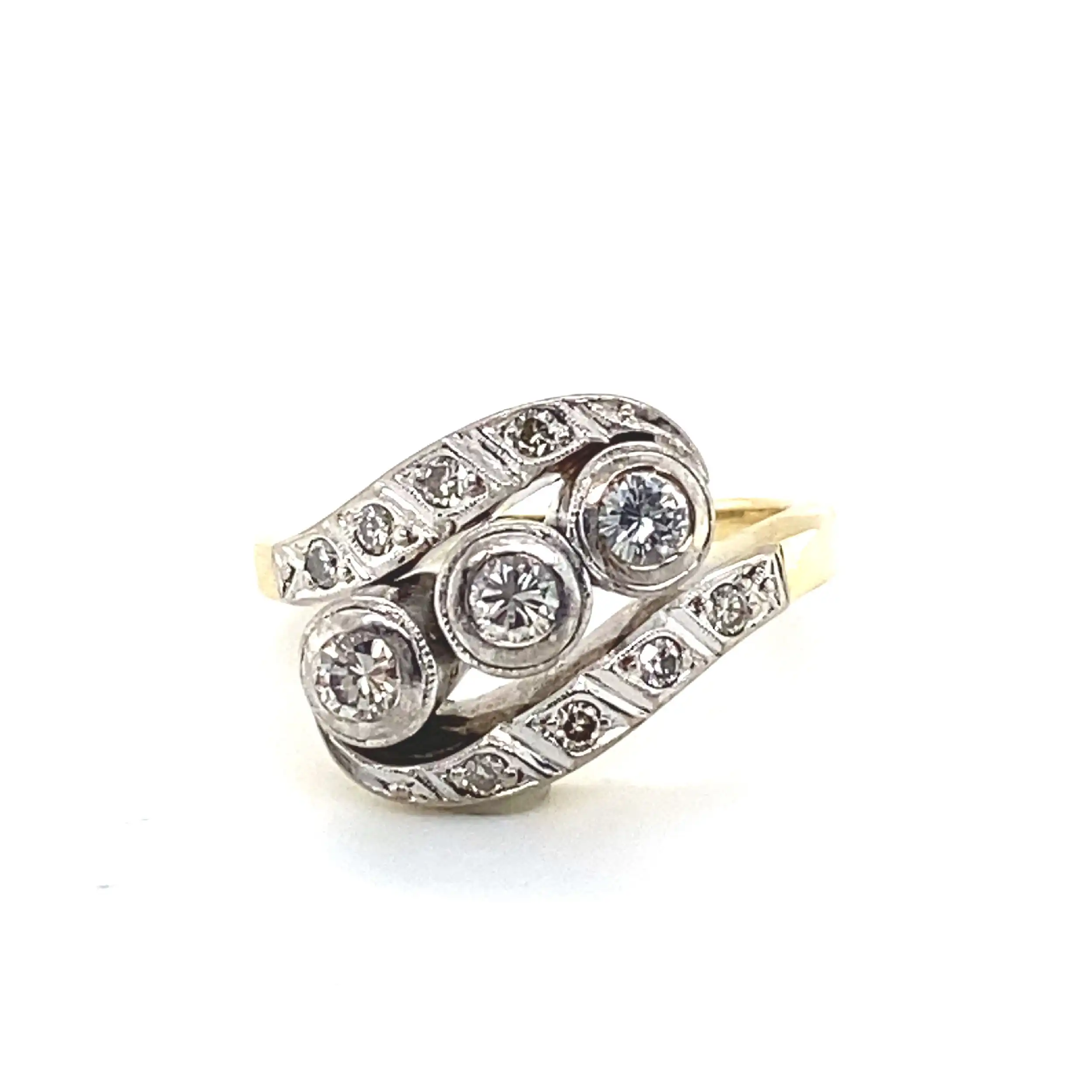 Ring bicolor Artdeco mit Brillanten Ring bicolor Artdeco mit Brillanten