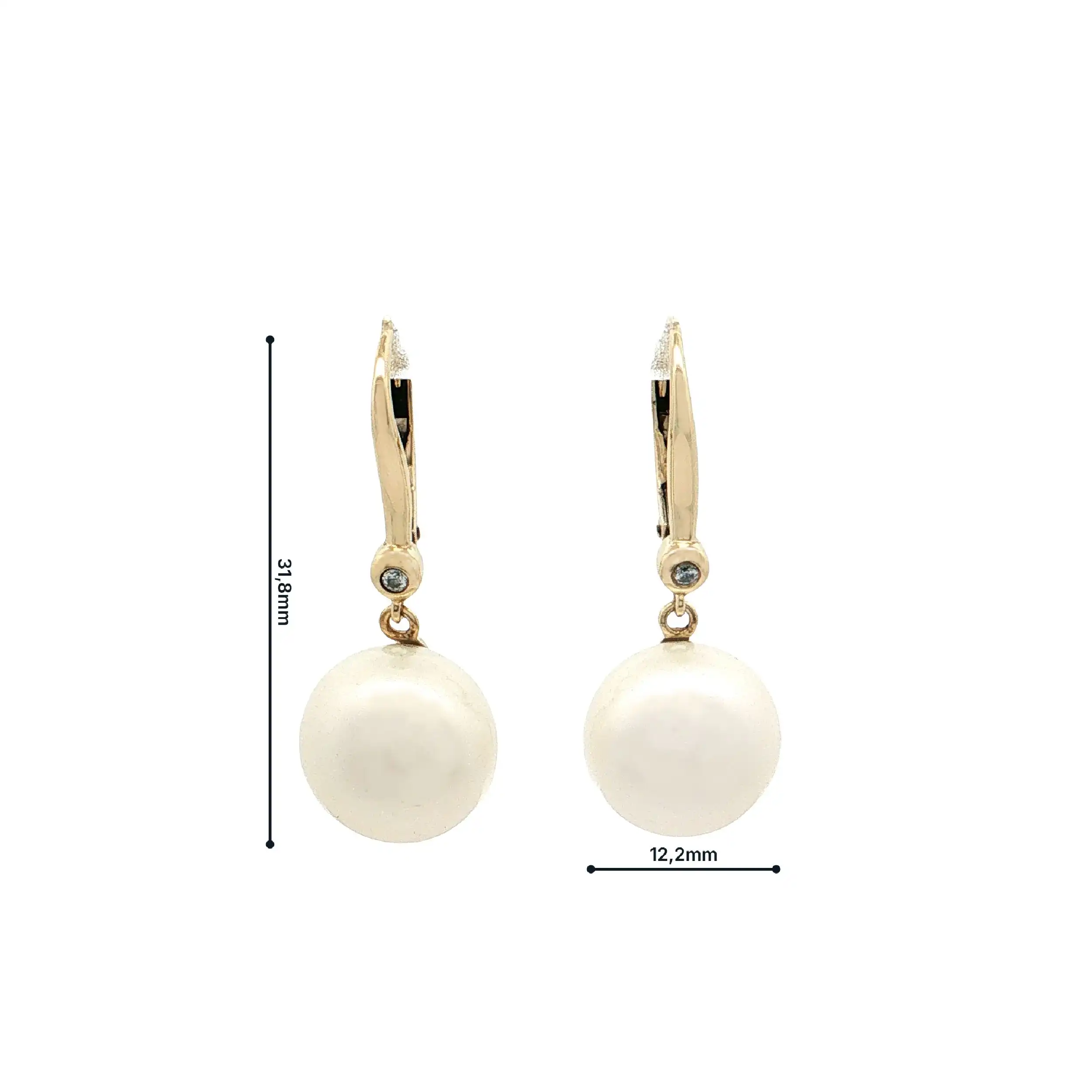 Ohrhänger Gelbgold mit Mabé-Perle und Zirkonia Ohrhänger Gelbgold mit Mabé-Perle und Zirkonia