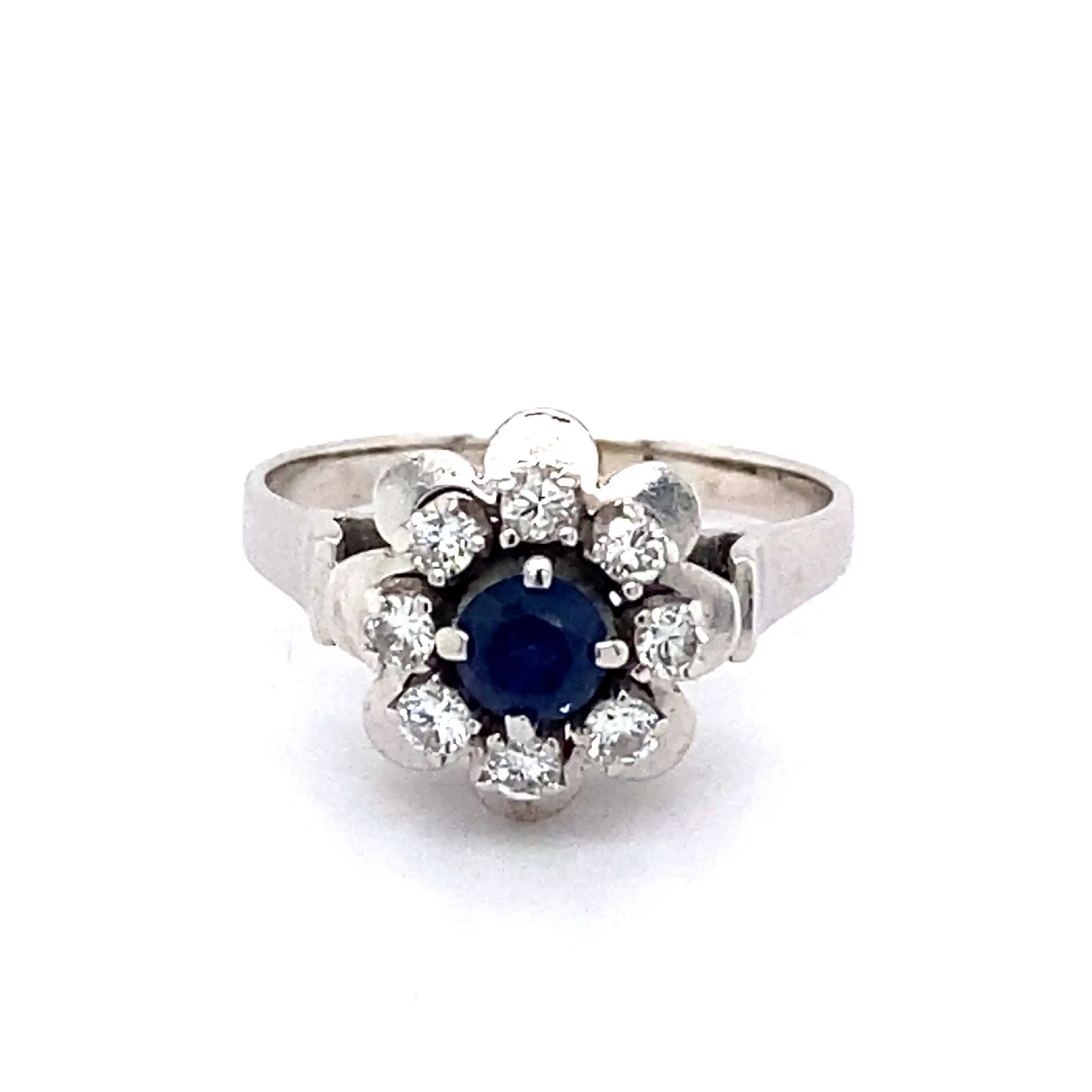 Ring Weißgold mit Saphir und Brillanten Ring Weißgold mit Saphir und Brillanten