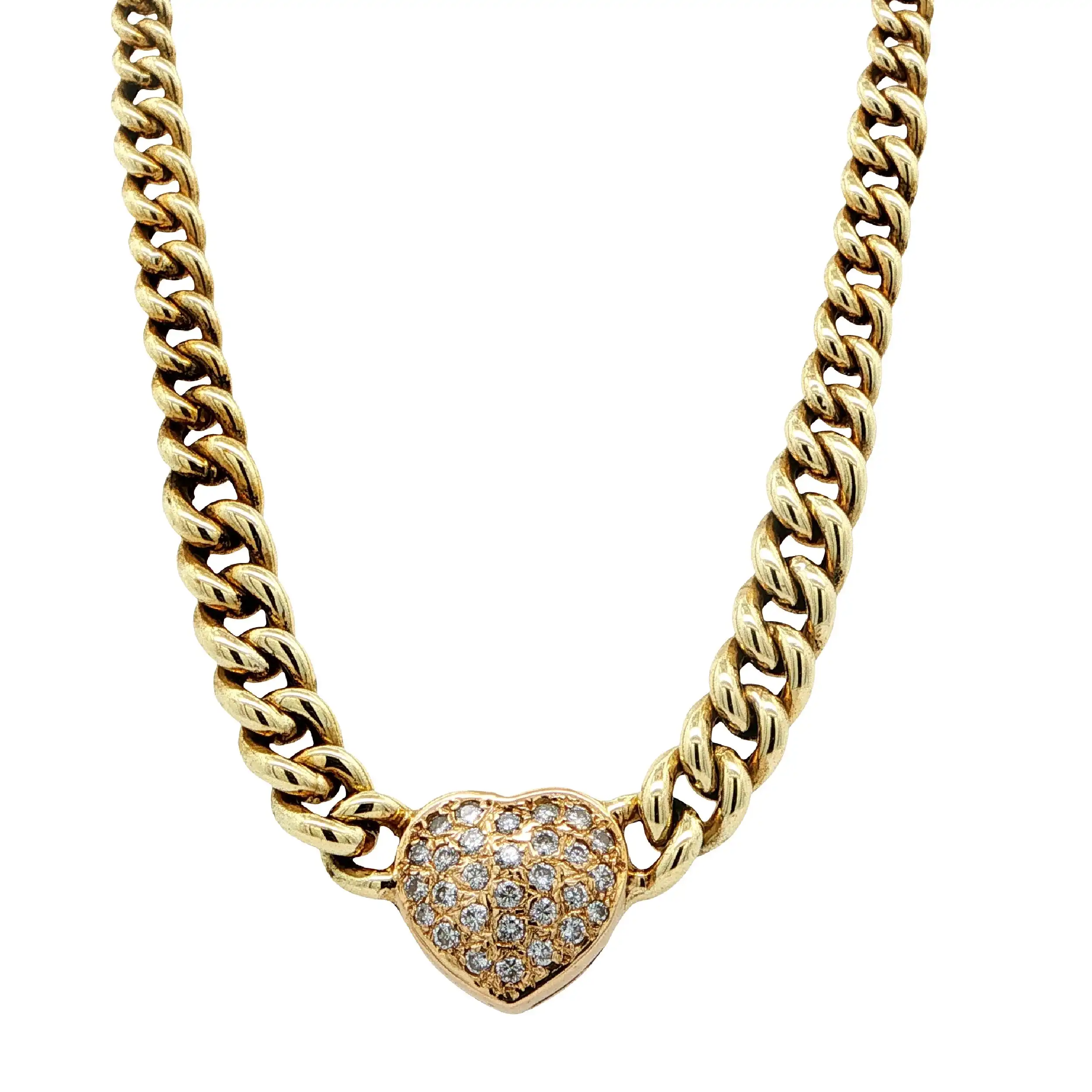 Panzercollier Gelbgold hohl Verlaufend mit Brillanten Panzercollier Gelbgold hohl Verlaufend mit Brillanten