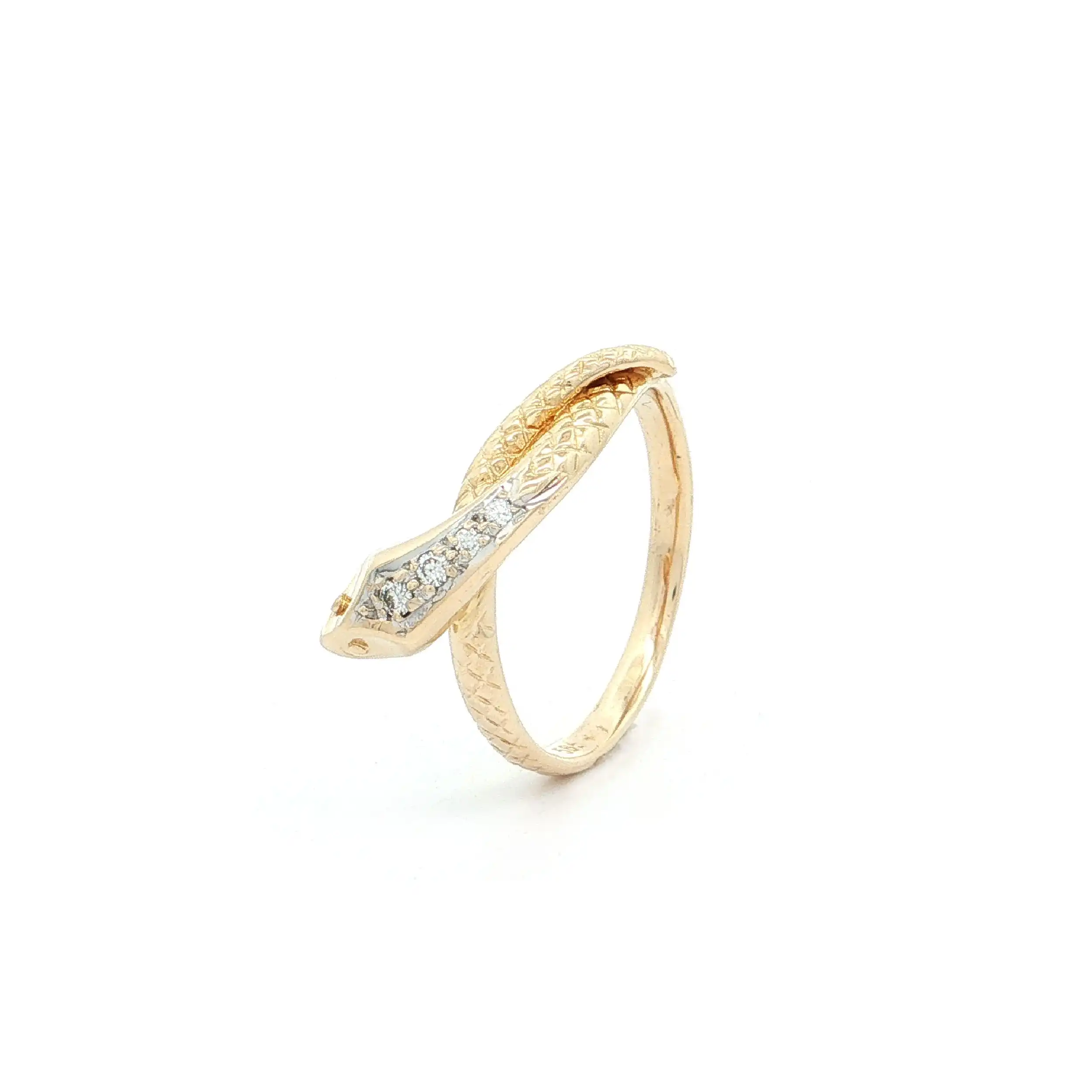Schlangenring Gelbgold mit Brillanten
