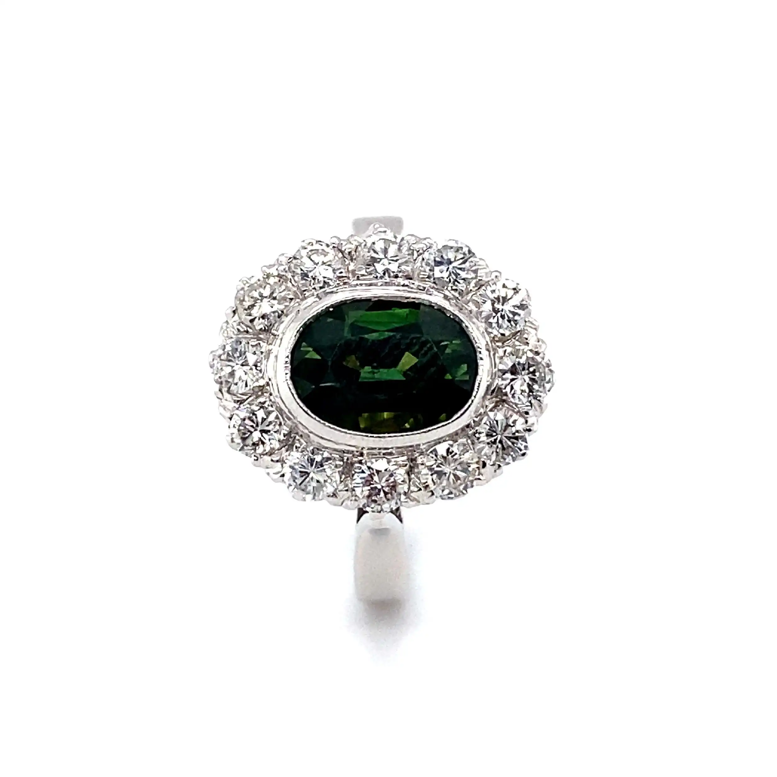 Ring Weißgold mit Turmalin und Brillanten Ring Weißgold mit Turmalin und Brillanten