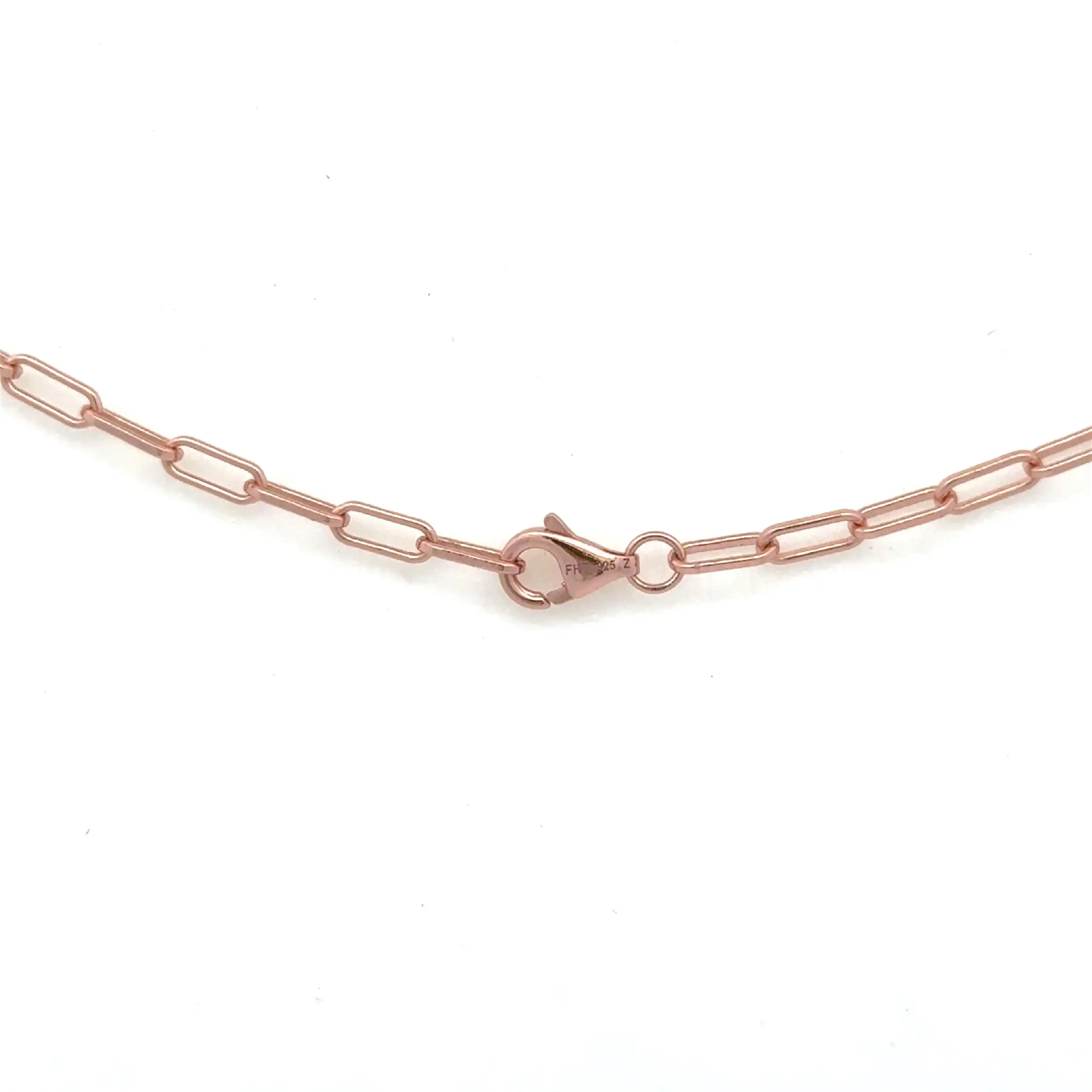 Collier Silber rose vergoldet mit Herzanhänger mit 73 Zirkonia