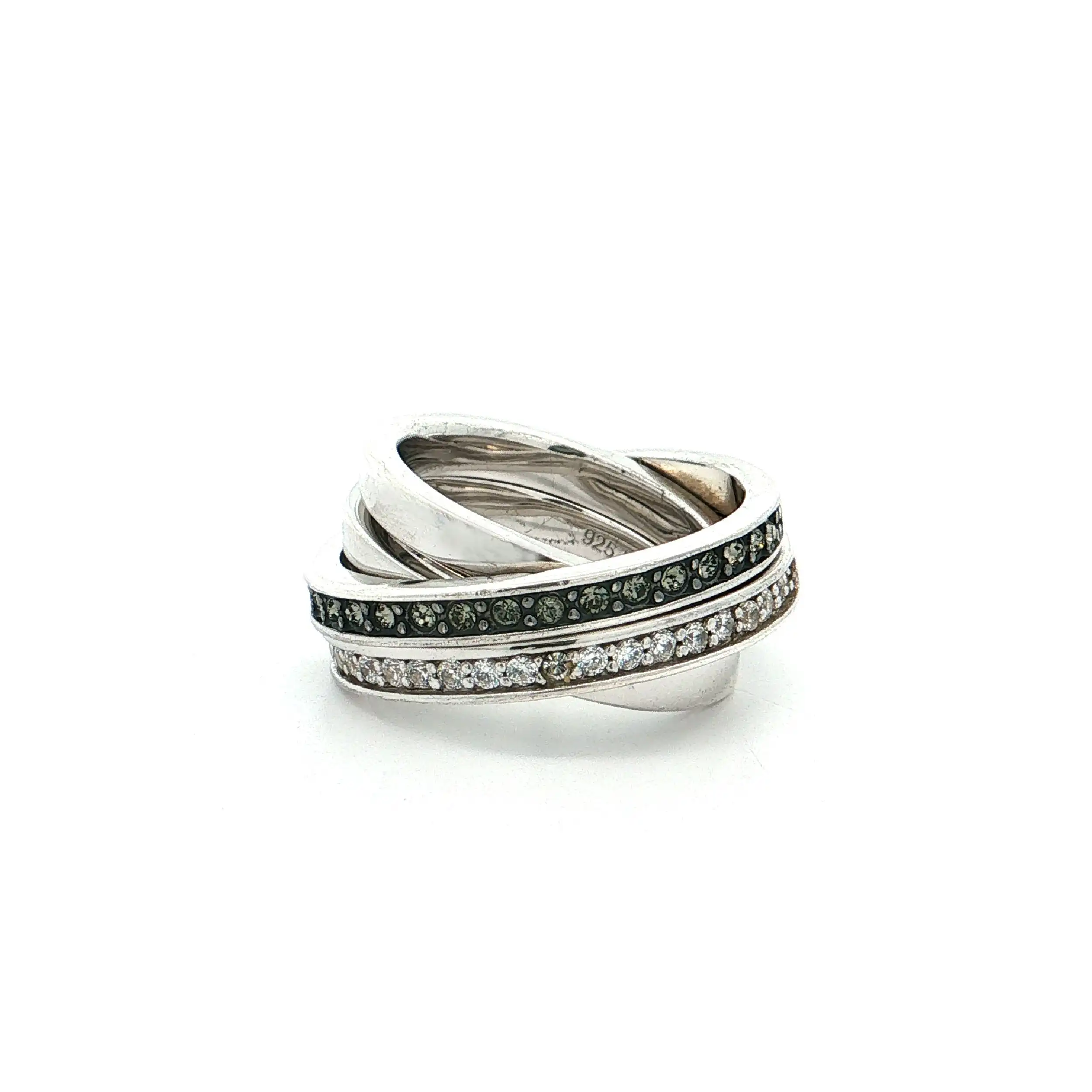 Rollring Silber mit Zirkonia