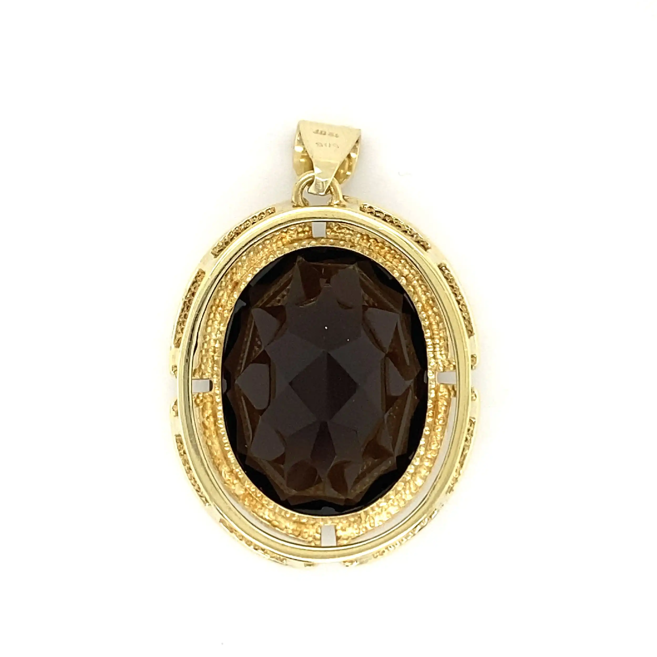Anhänger Gelbgold mit Rauchquarz