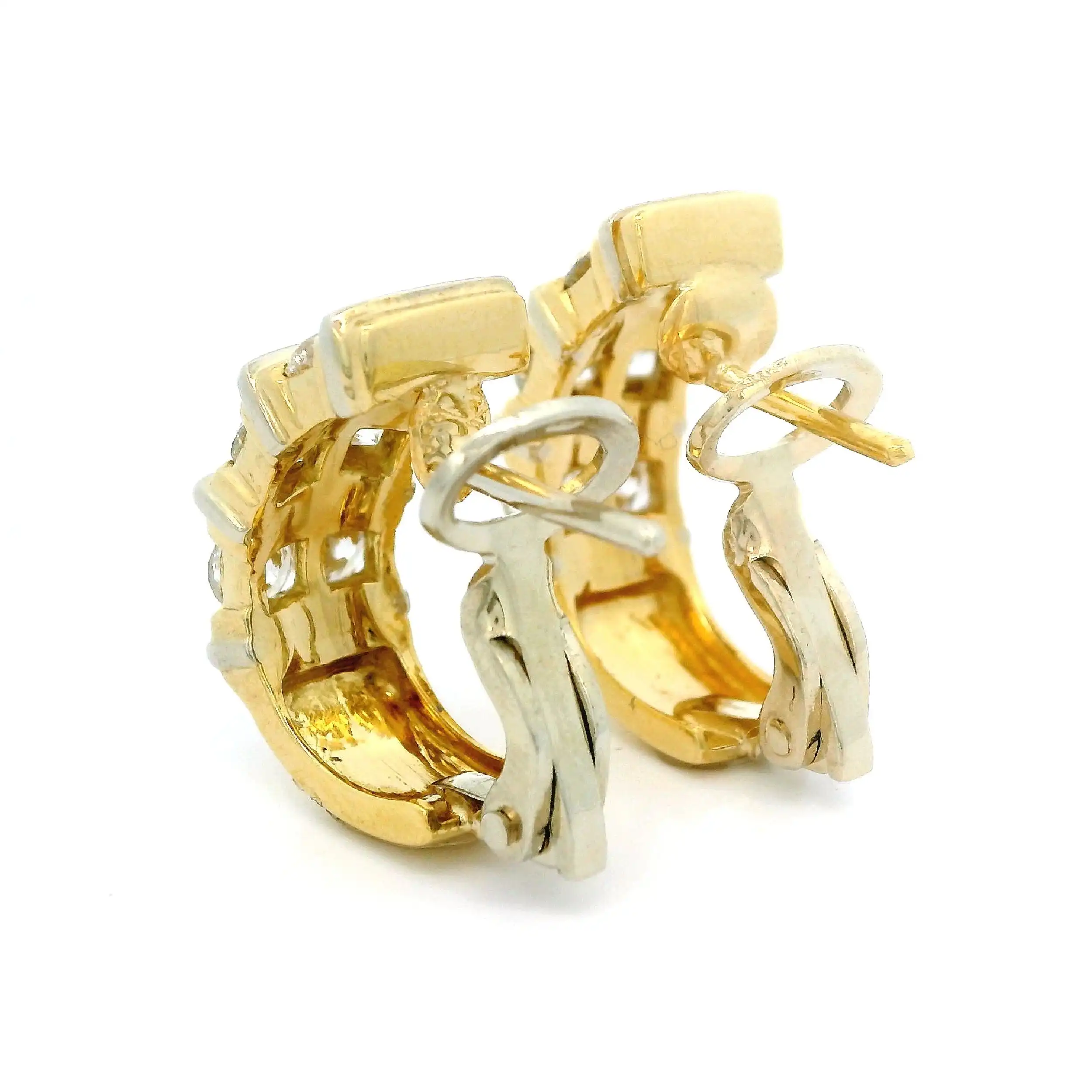 Halbcreolen Gelbgold mit Brillanten