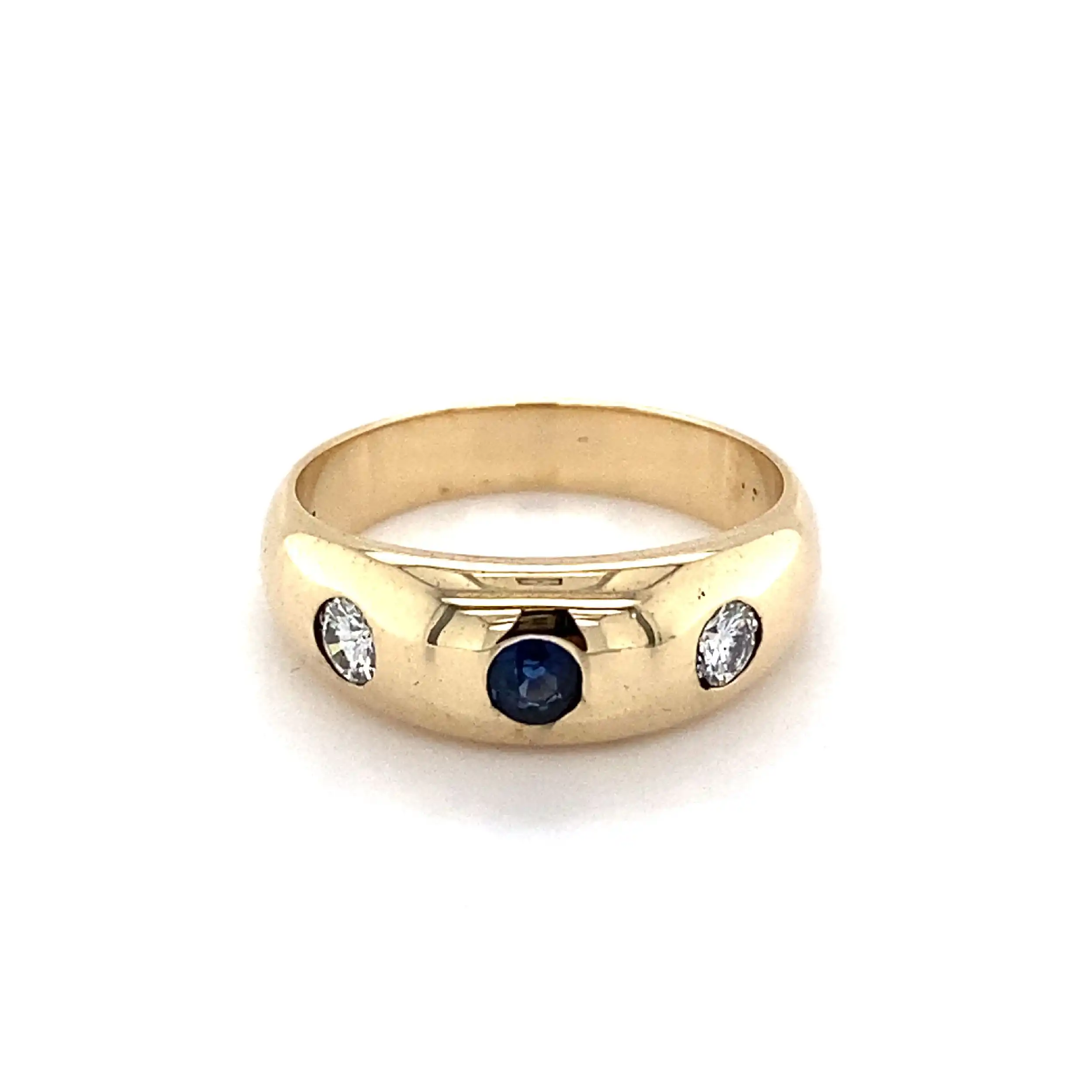 Ring Gelbgold mit Brillanten und blauem Farbstein Ring Gelbgold mit Brillanten und blauem Farbstein
