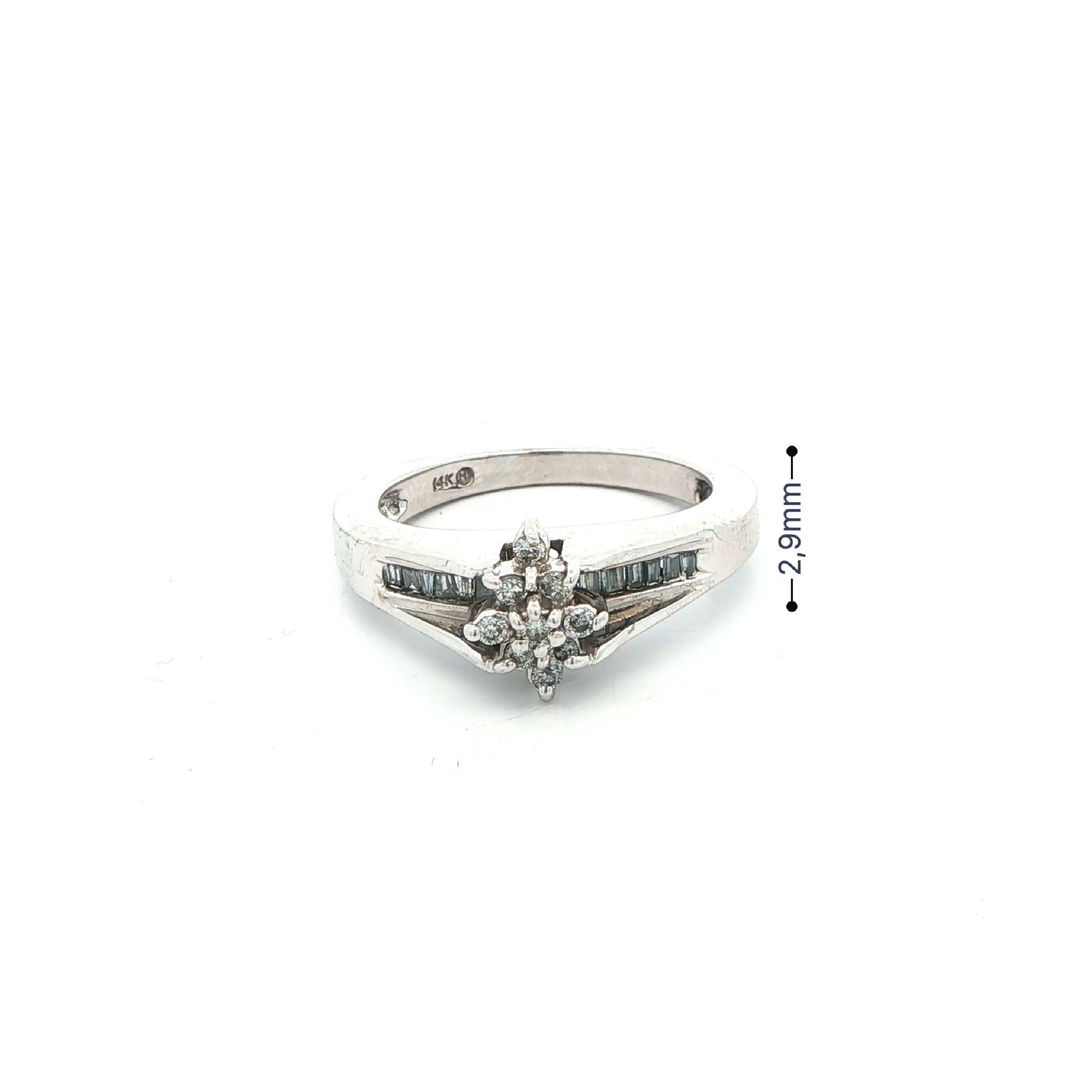 Ring Weißgold mit Brillanten und Baguette Diamanten Ring Weißgold mit Brillanten und Baguette Diamanten