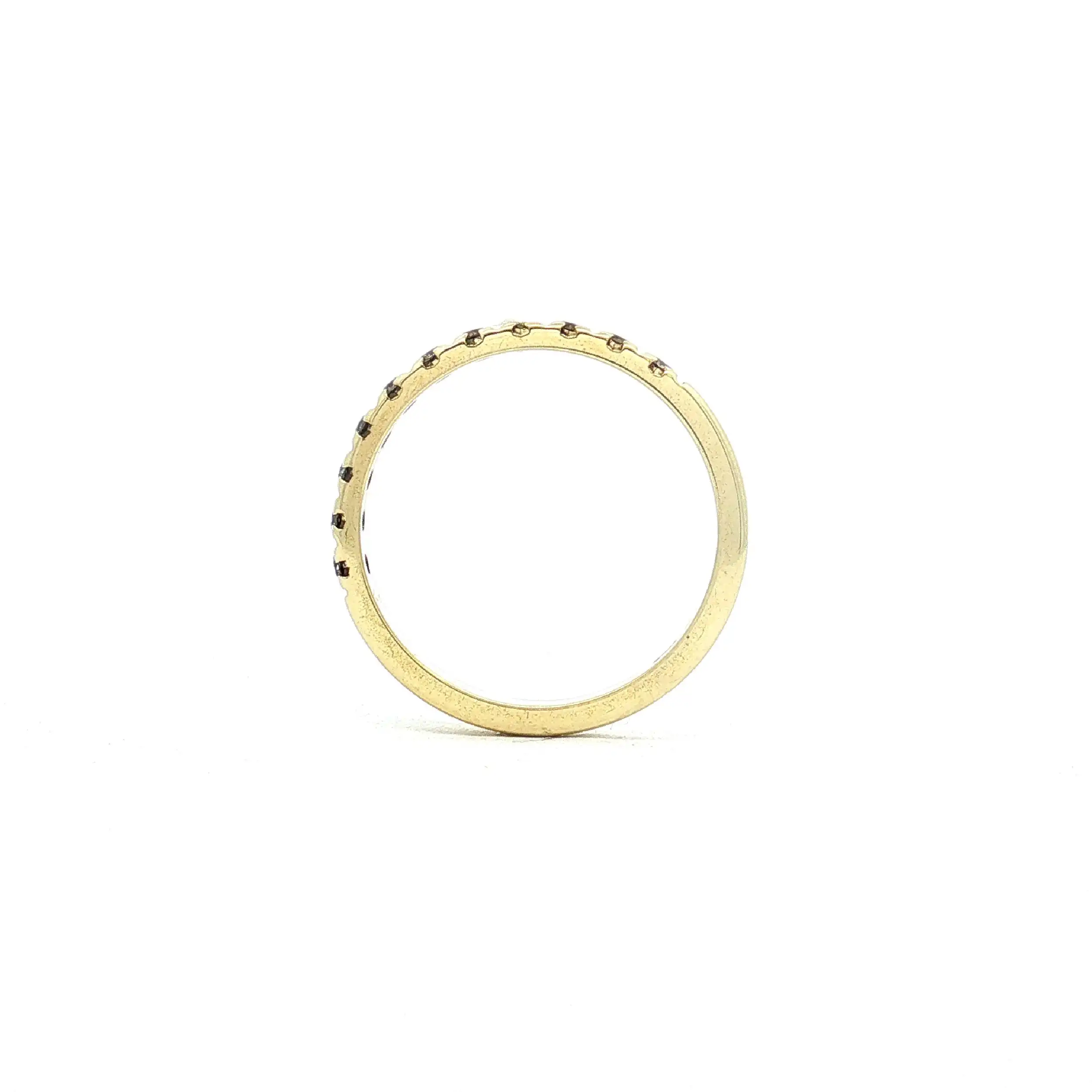 Halbmemoryring Gelbgold mit Brillanten, graviert mit 0,22ct