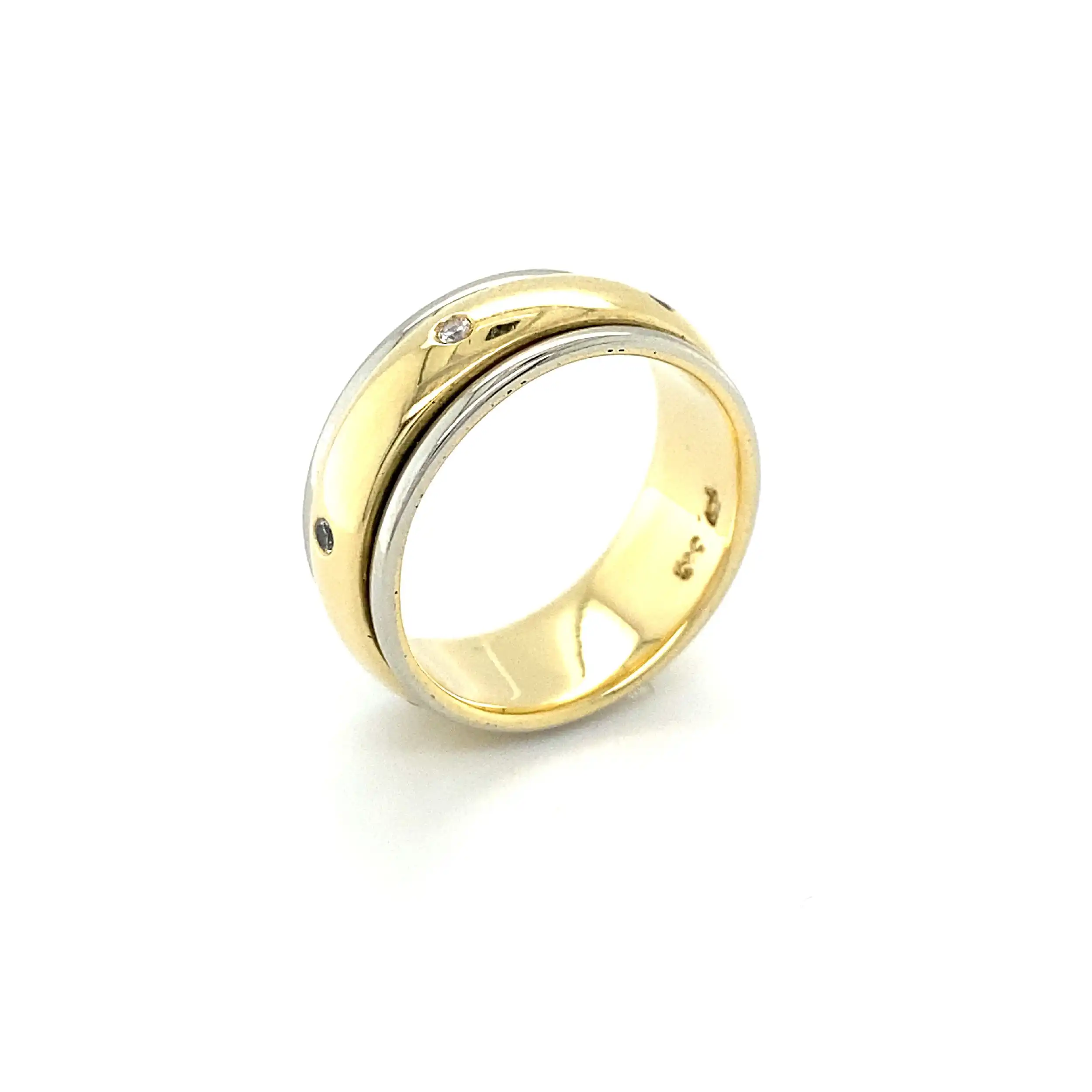 Ring Bicolor mit drehbarer mittelschiene Zirkonia Ring Bicolor mit drehbarer mittelschiene Zirkonia