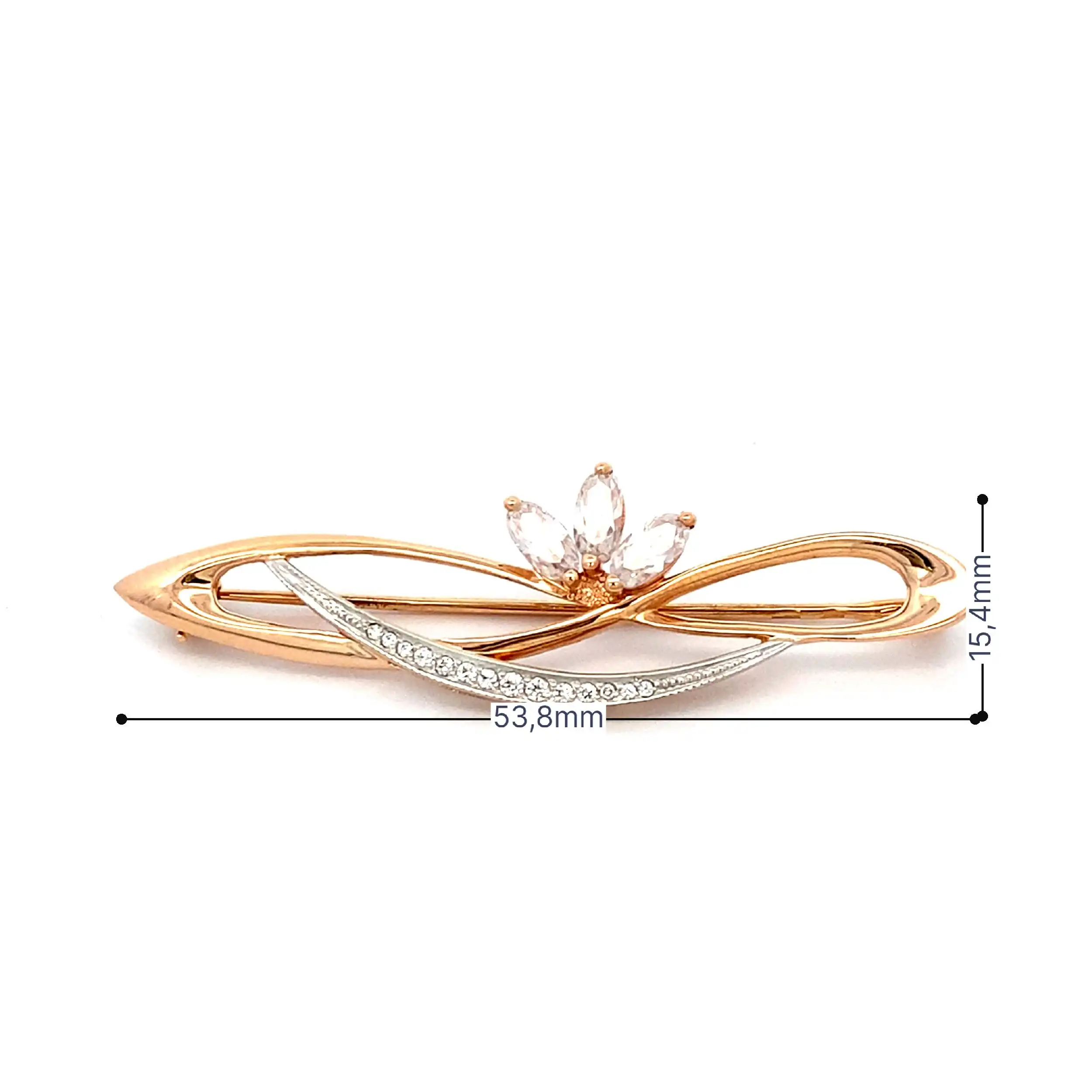 Brosche Roségold mit Zirkonia Brosche Roségold mit Zirkonia
