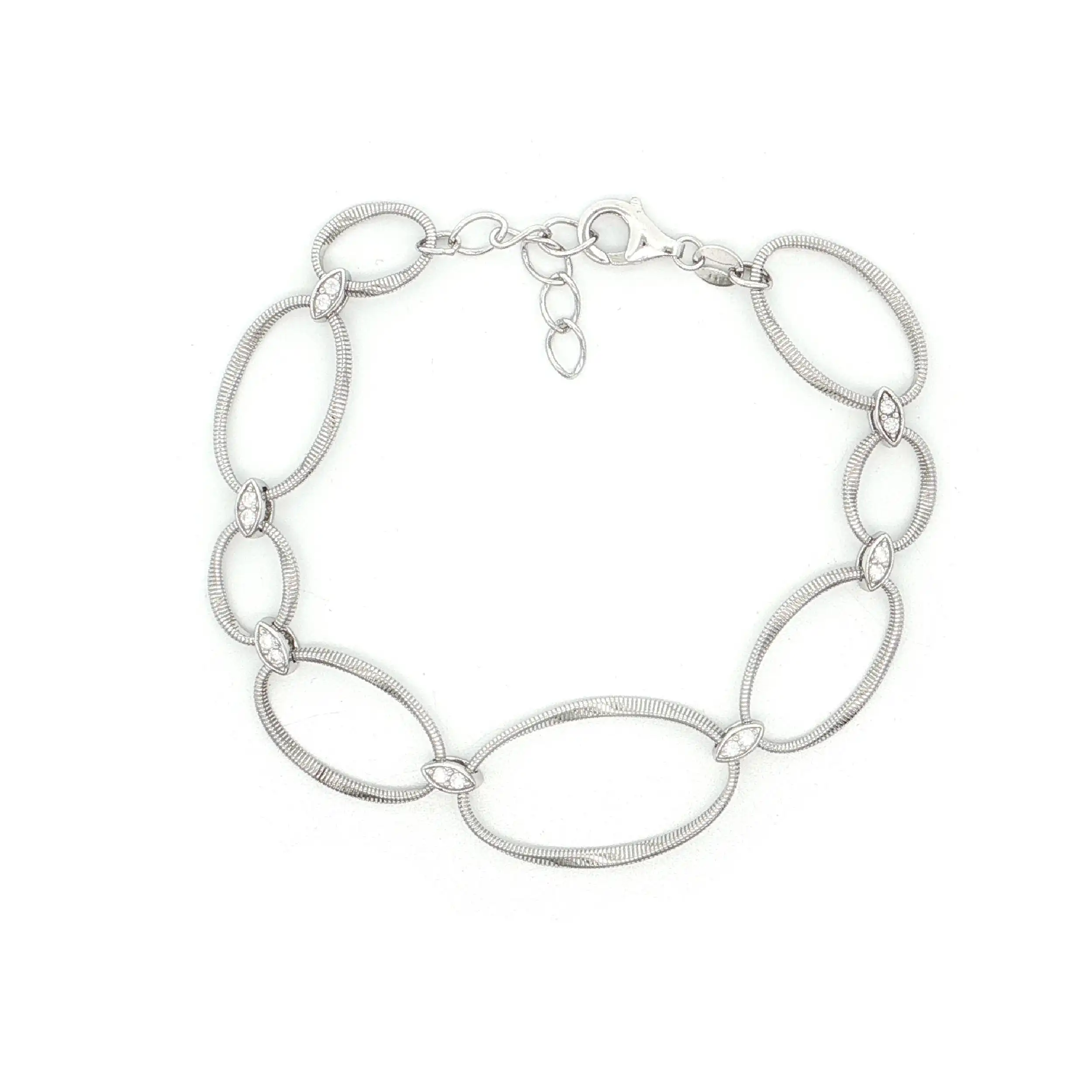 Ankerarmband Silber mit Zirkonia Ankerarmband Silber mit Zirkonia
