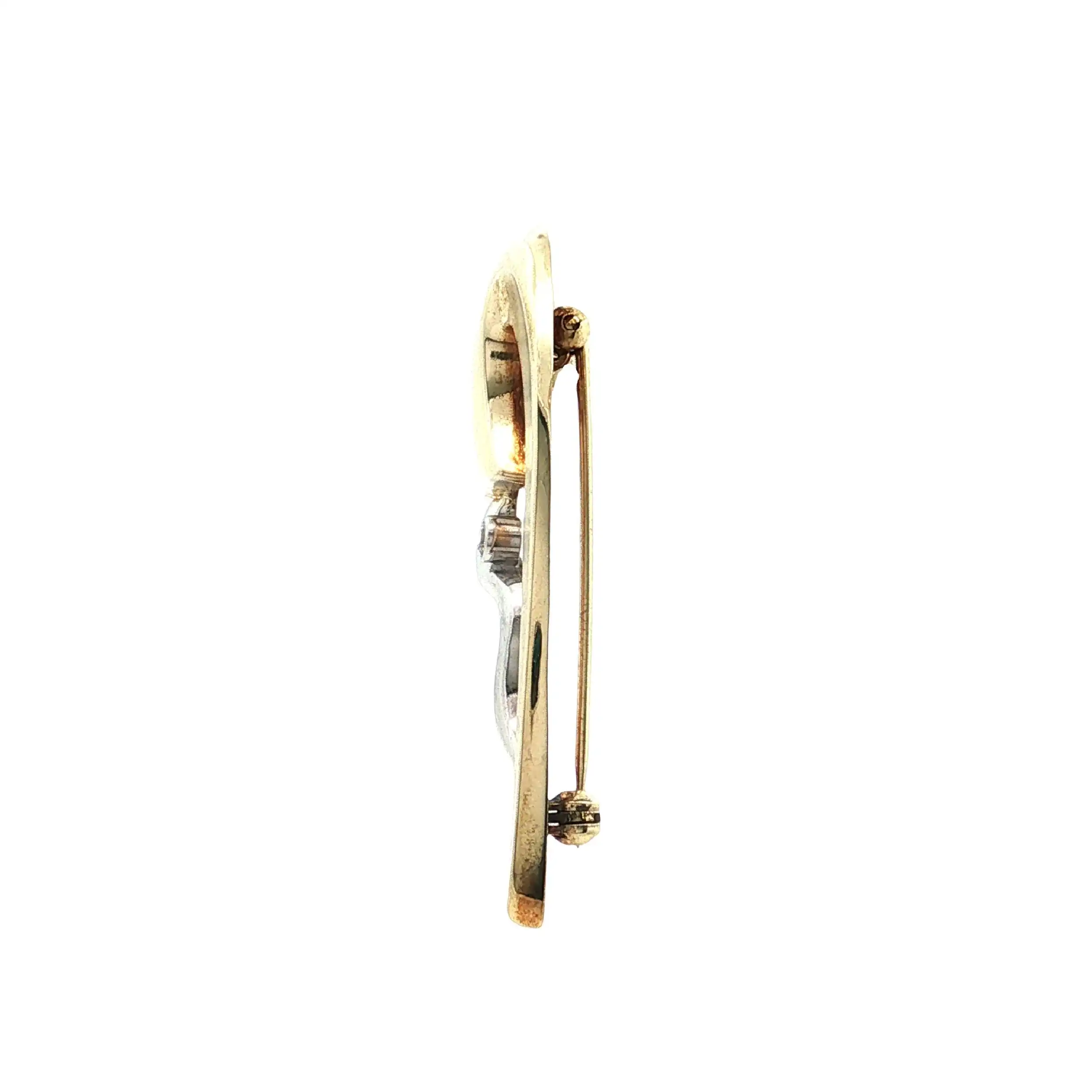 Brosche Bicolor mit Zirkonia