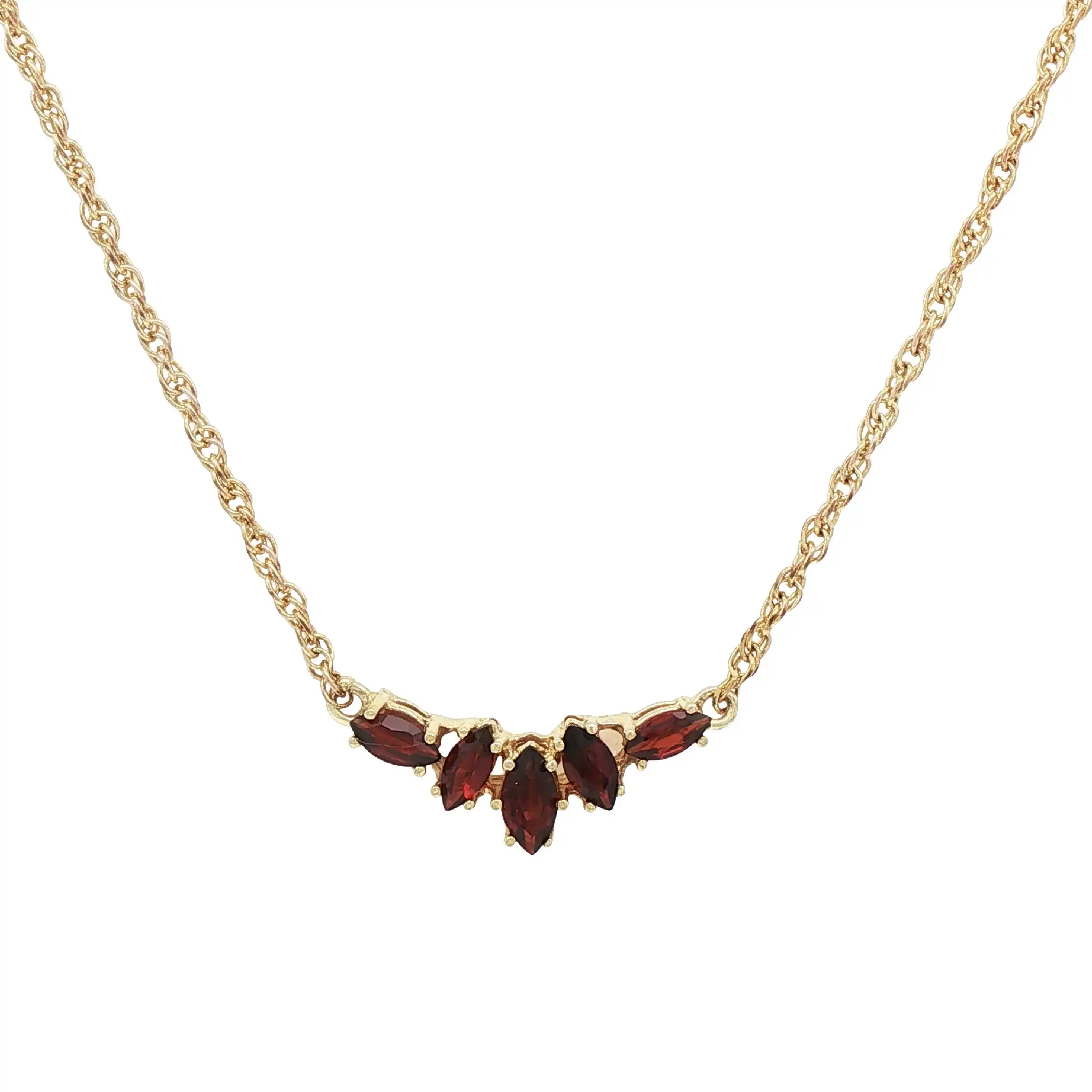 Collier Gelbgold mit Granat