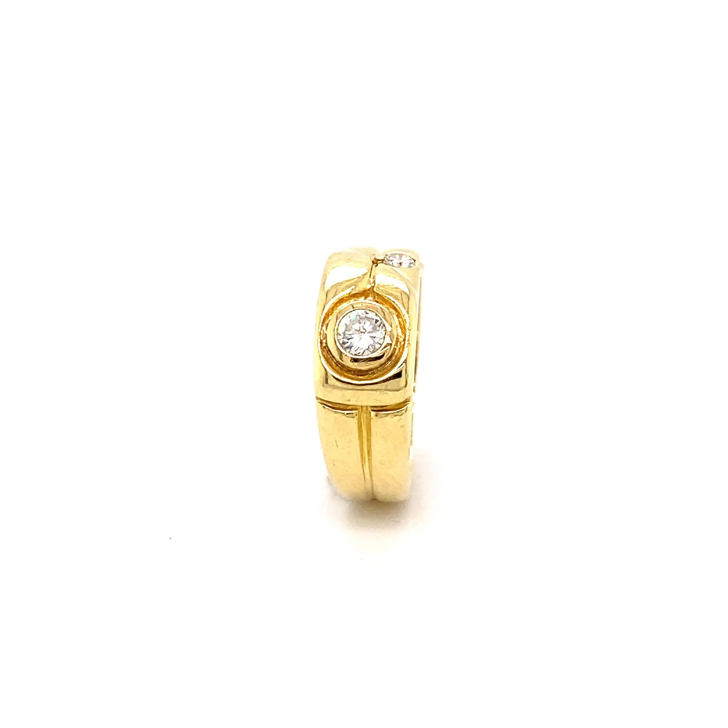 Ring Gelbgold mit Brillant und Zirkonia