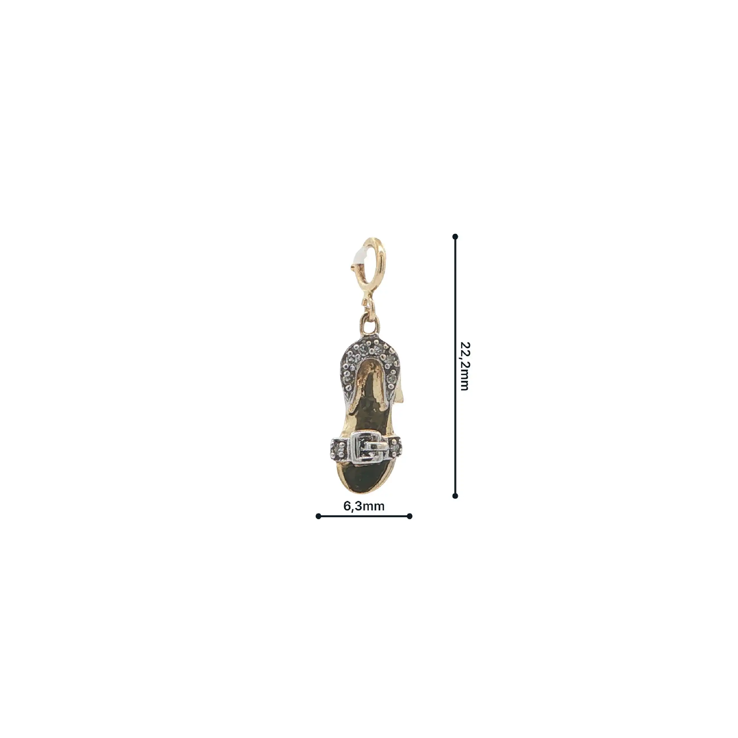 Anhänger Gelbgold Sandale mit Diamanten