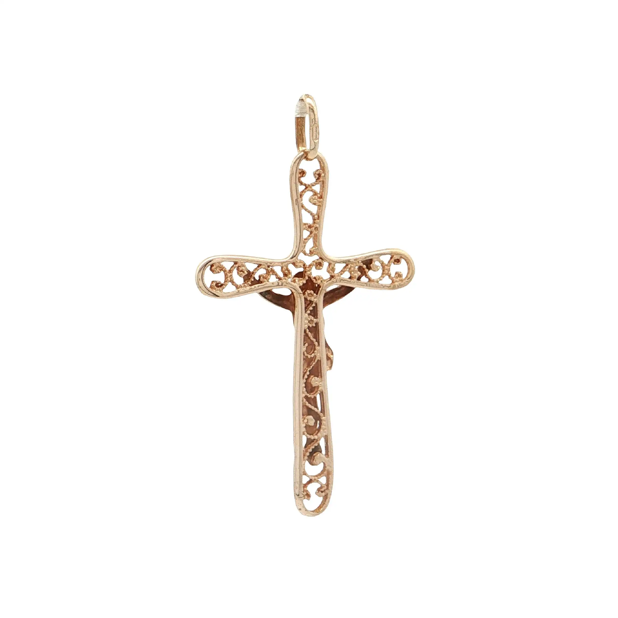 Kreuzanhänger mit Jesus Gelbgold Kreuzanhänger mit Jesus Gelbgold