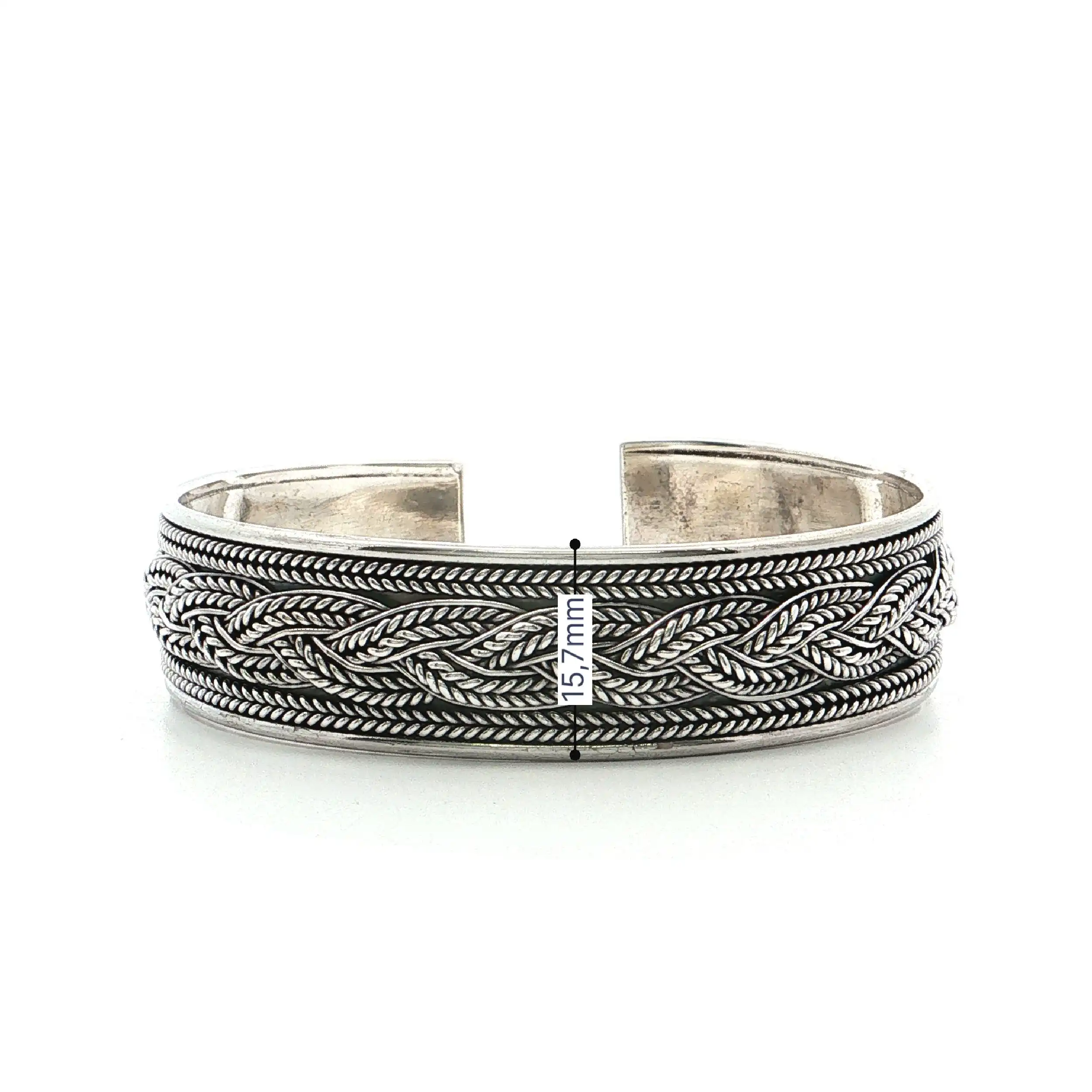 Armreif Silber mit geflochtenem Muster
