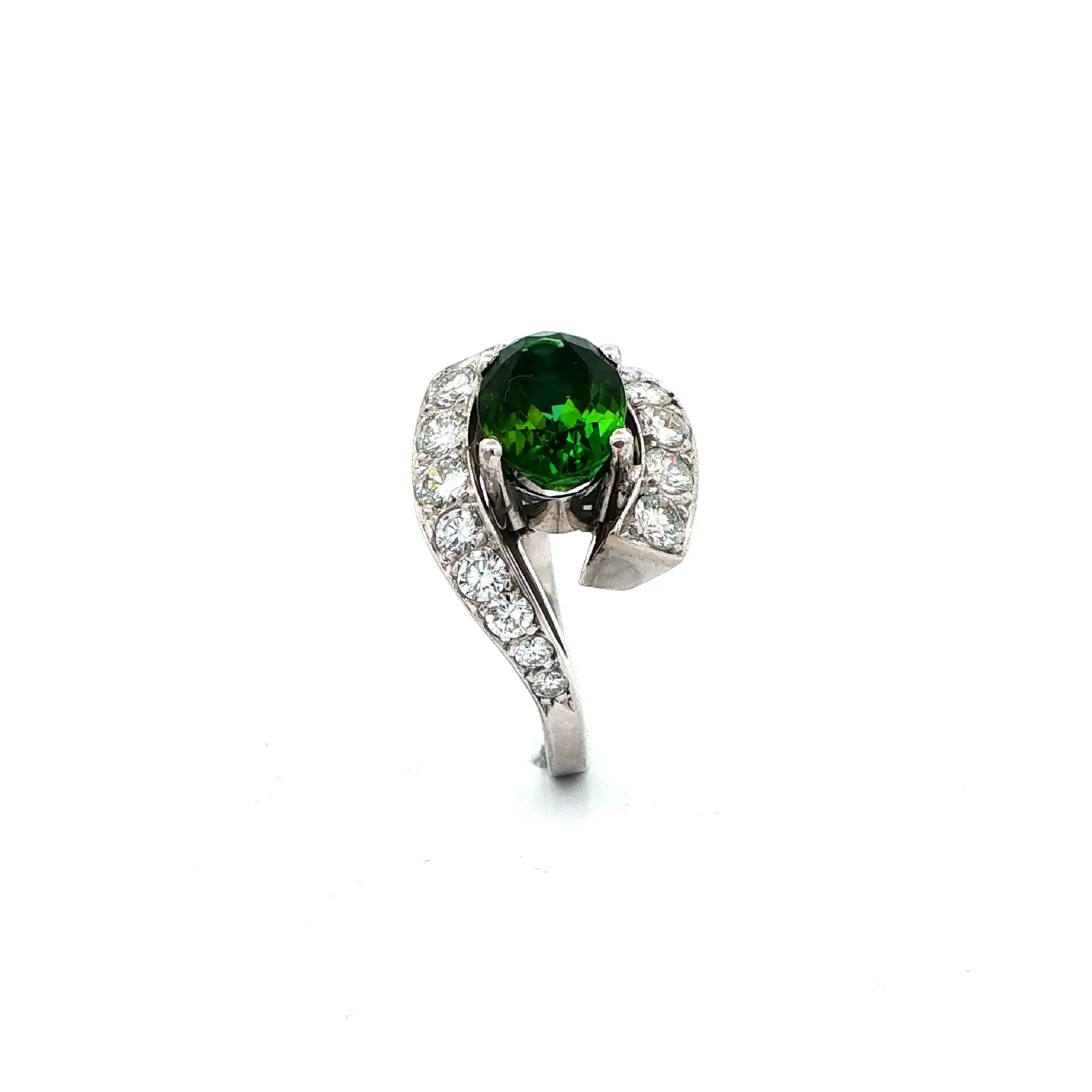 Ring Weißgold mit Brillanten und Turmalin