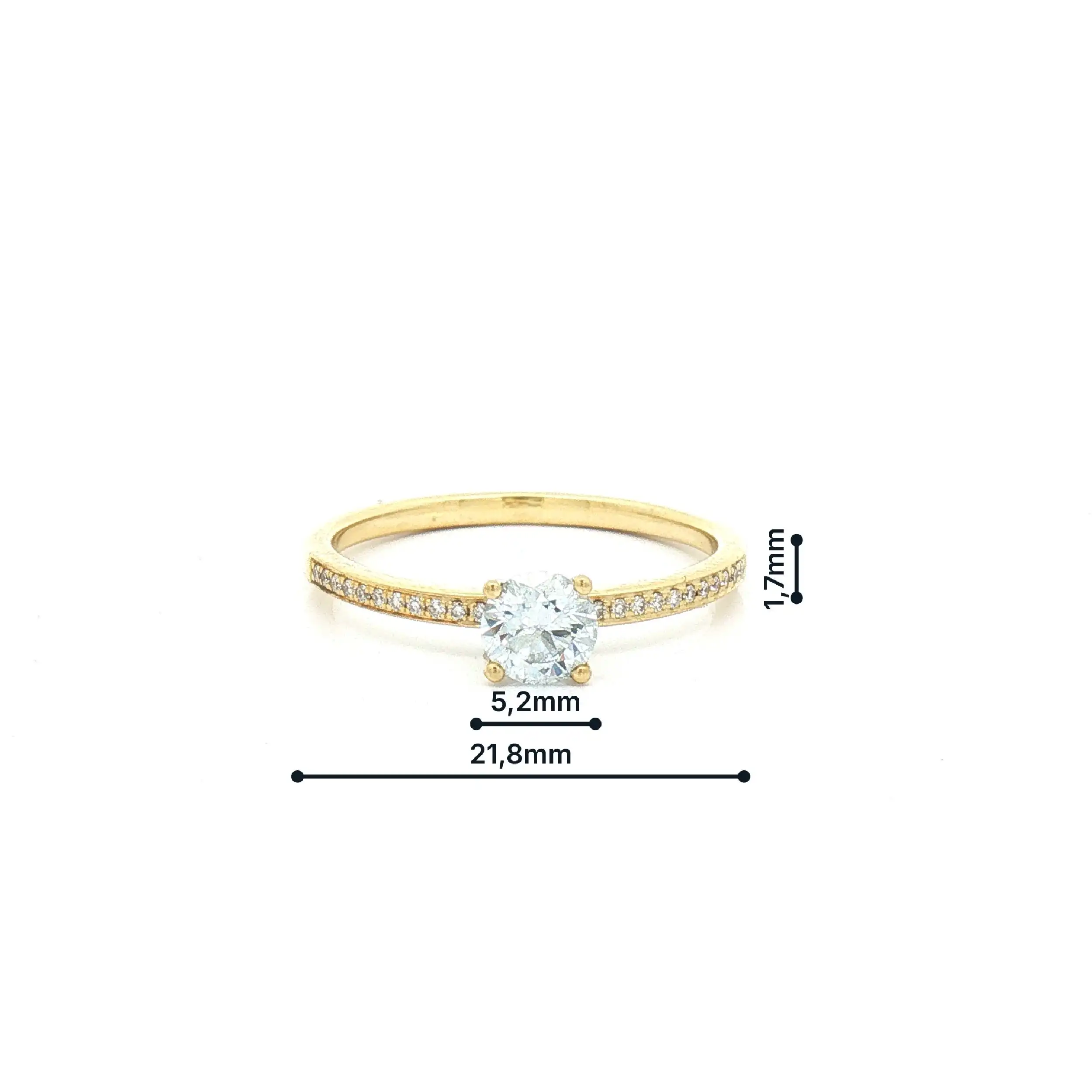 Ring Gelbgold mit synthetischem Brillant ca 0,5ct