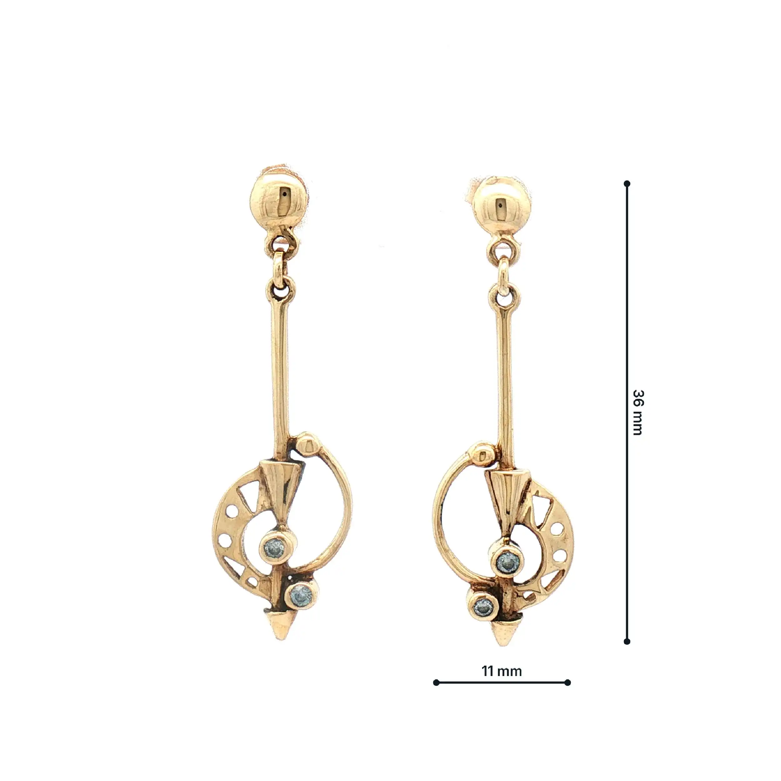 Ohrhänger Gelbgold mit Zirkonia