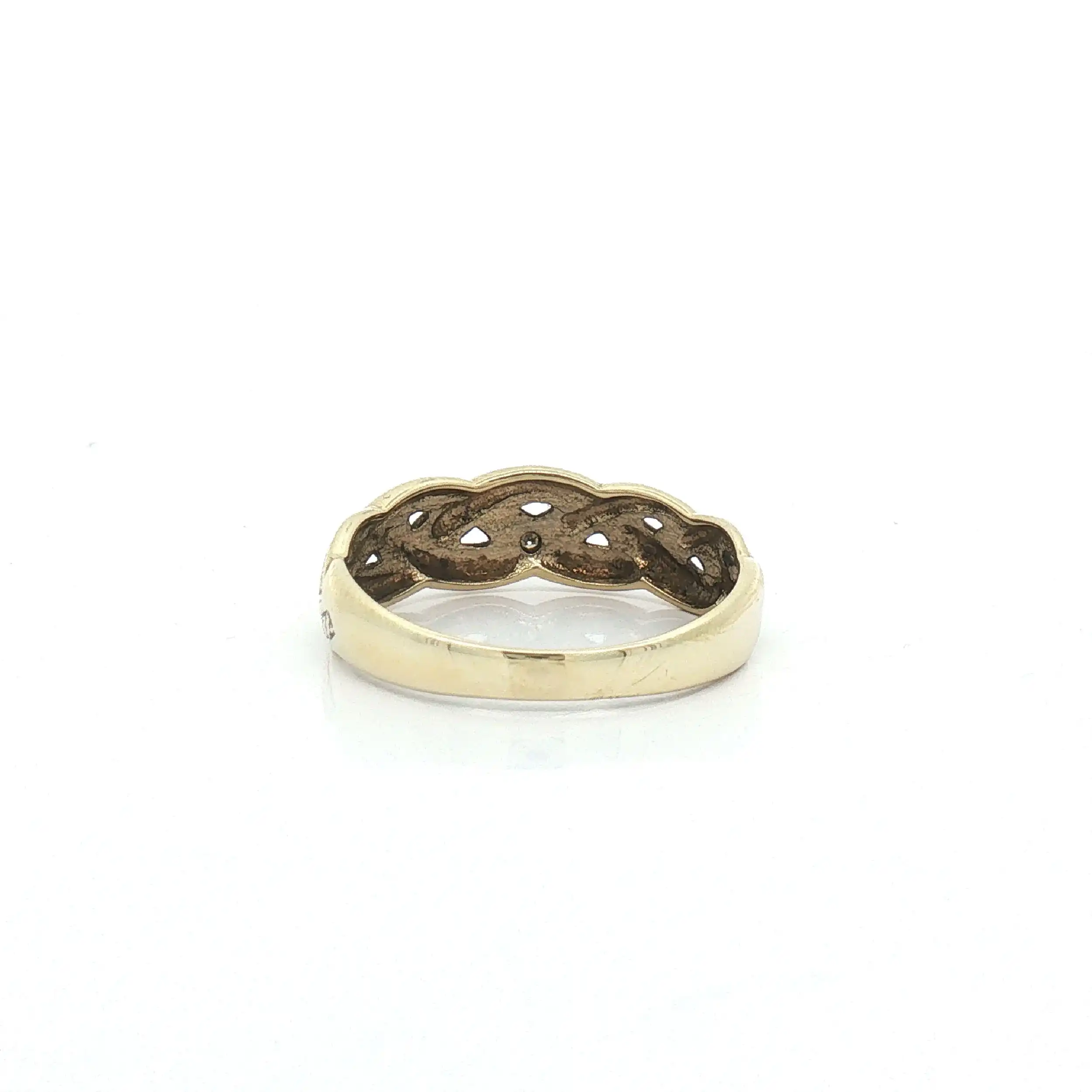 Ring Bicolor geflochten mit Diamant