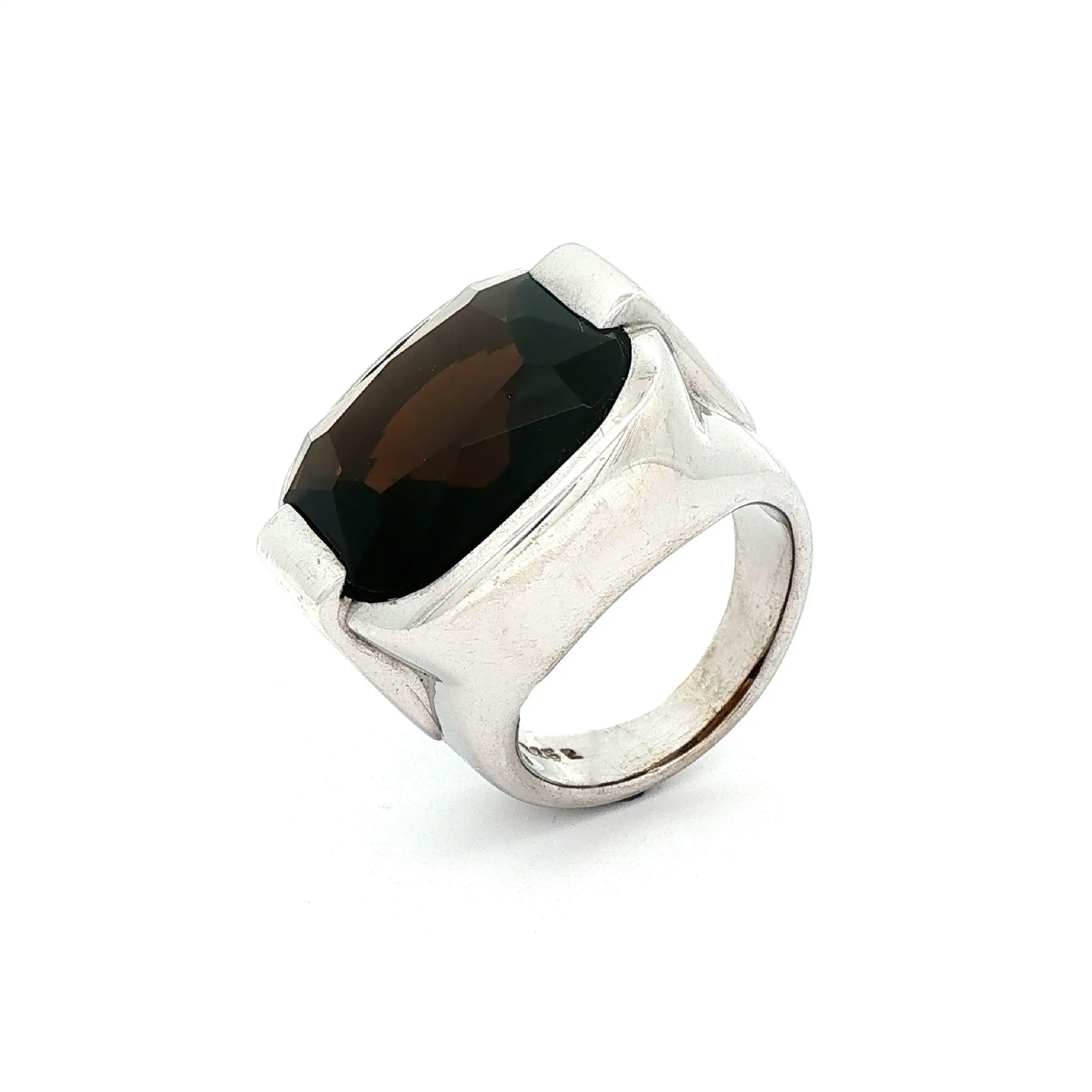 Ring Silber mit braunem Farbstein