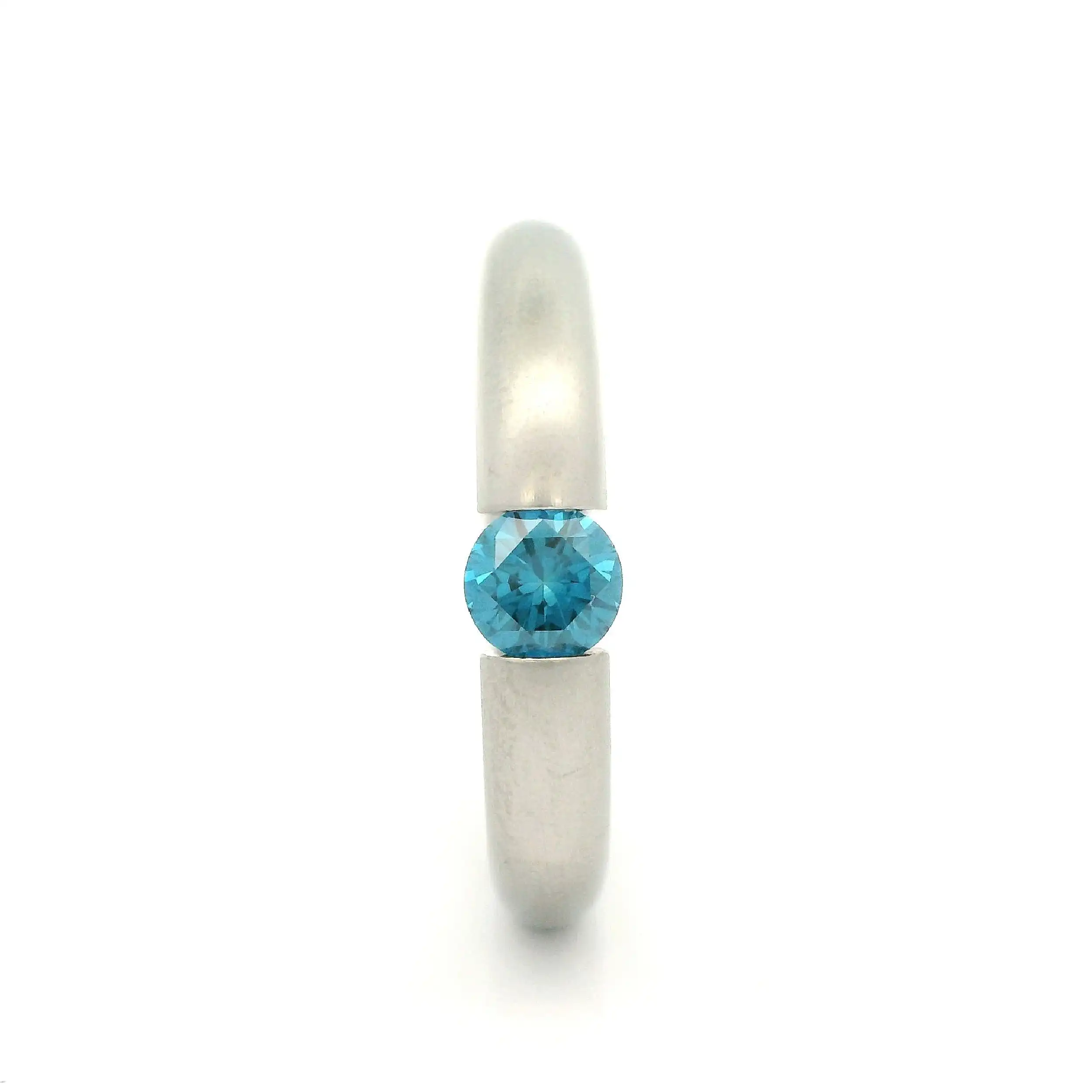 Spannring Platin mit blauem Brillanten "Niessing" Spannring Platin mit blauem Brillanten "Niessing"