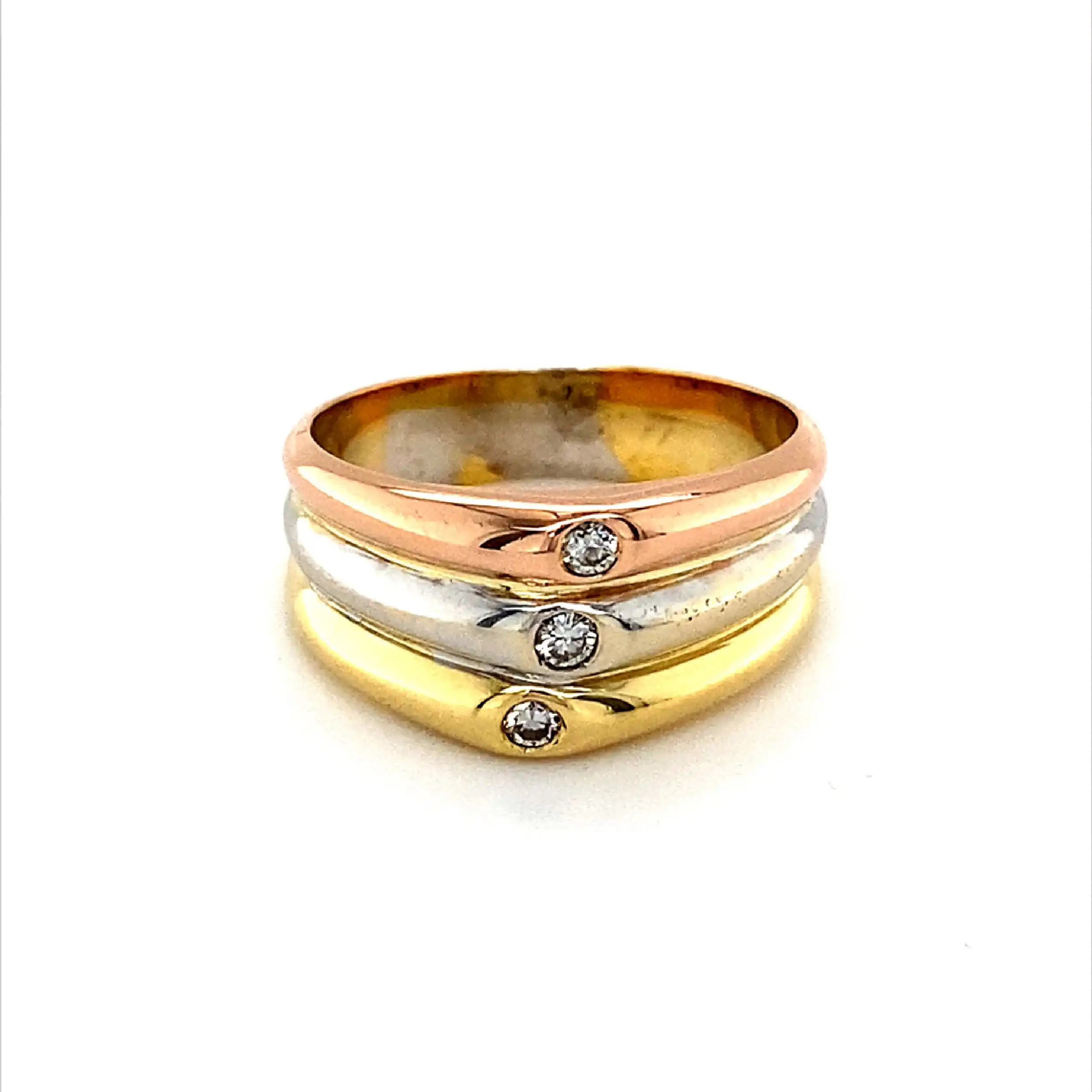 Ring Tricolor mit Brillanten Ring Tricolor mit Brillanten