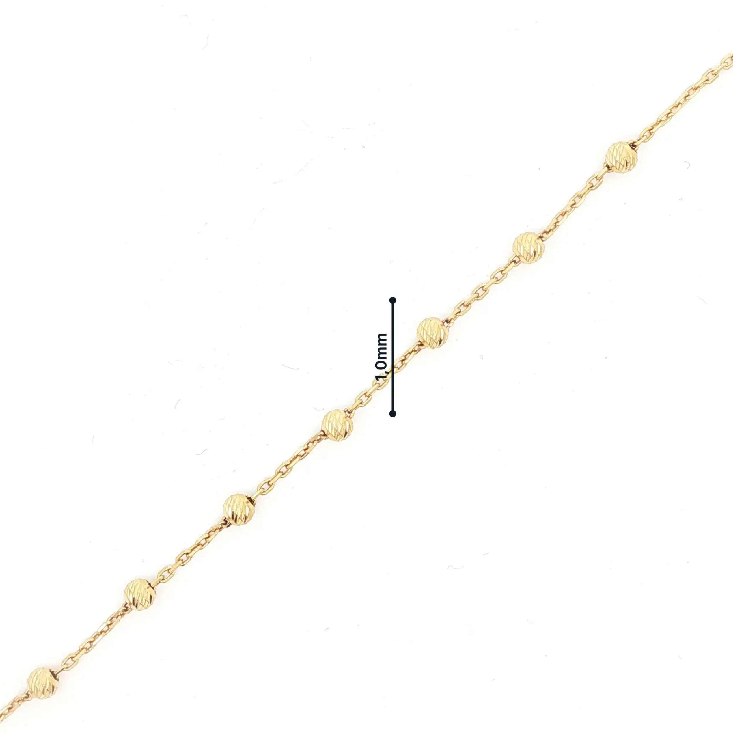 Ankerarmband Gelbgold mit diamantierten Kügelchen Ankerarmband Gelbgold mit diamantierten Kügelchen
