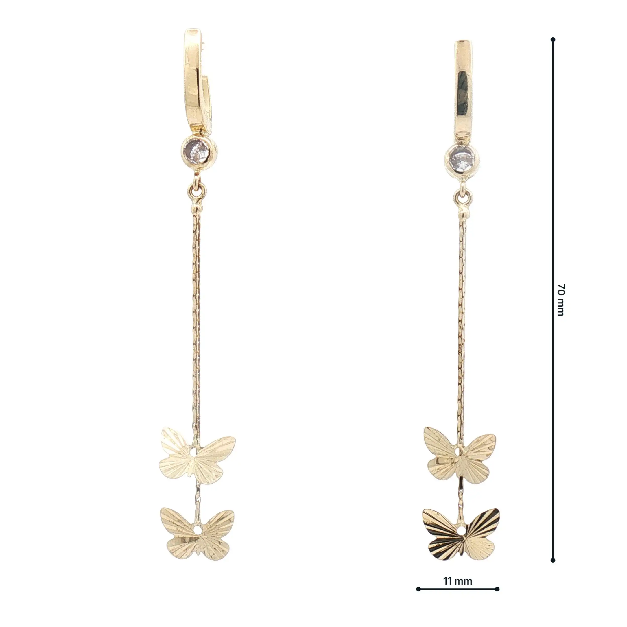 Ohrhänger Gelbgold Schmetterlinge mit Zirkonia Ohrhänger Gelbgold Schmetterlinge mit Zirkonia