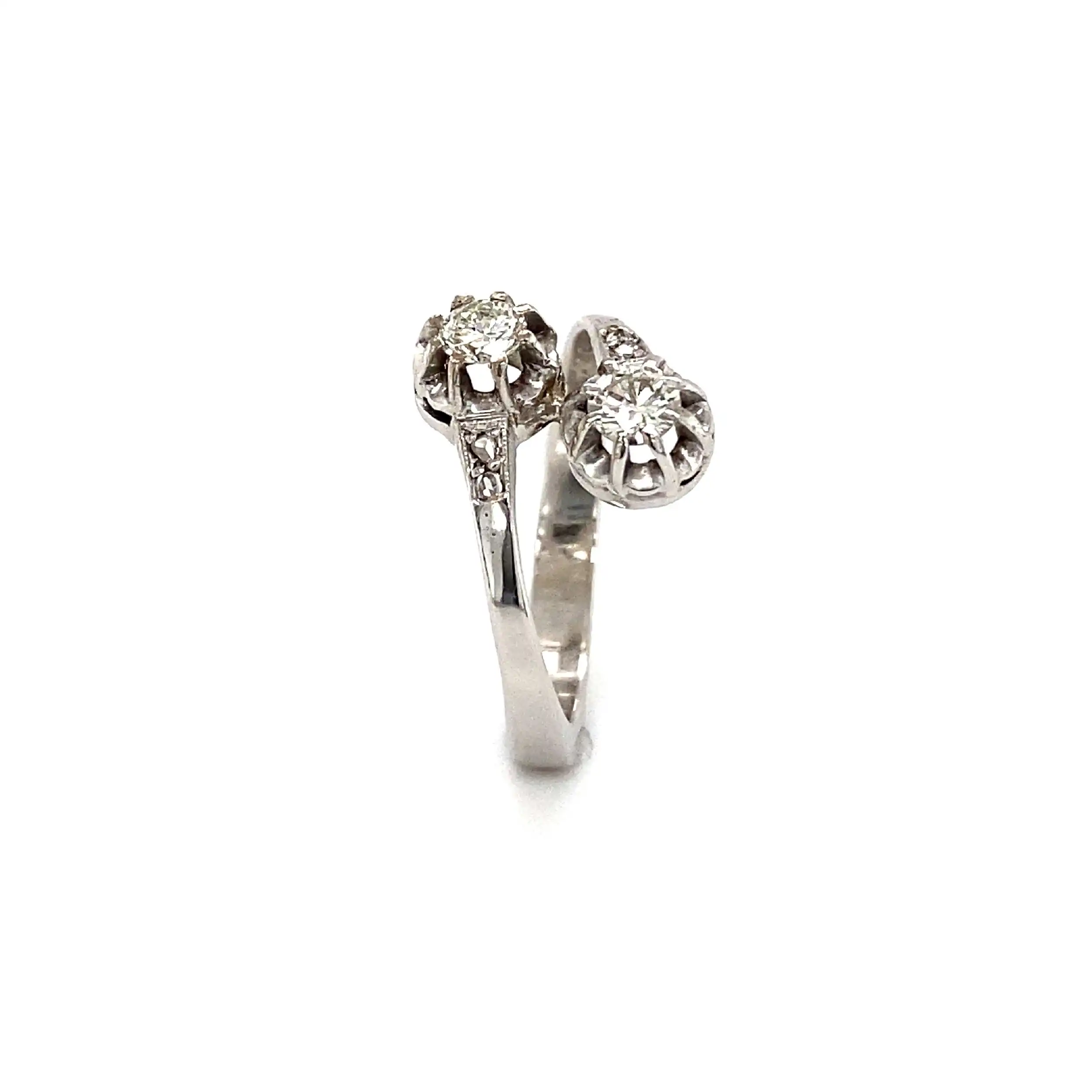 Ring Weißgold mit Brillanten & Diamantrosen Ring Weißgold mit Brillanten & Diamantrosen