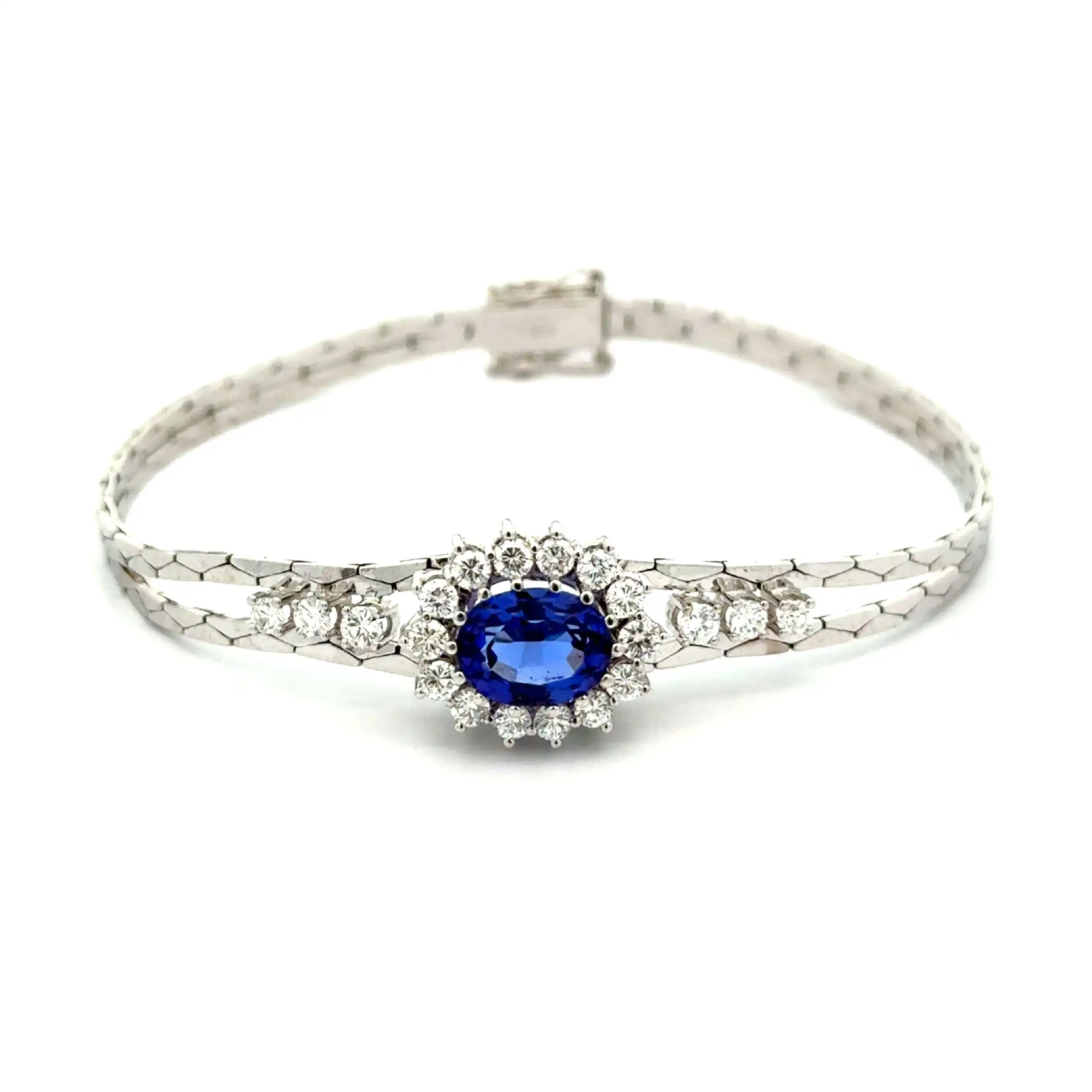 Armband Weißgold mit Tansanit & Brillanten Armband Weißgold mit Tansanit & Brillanten