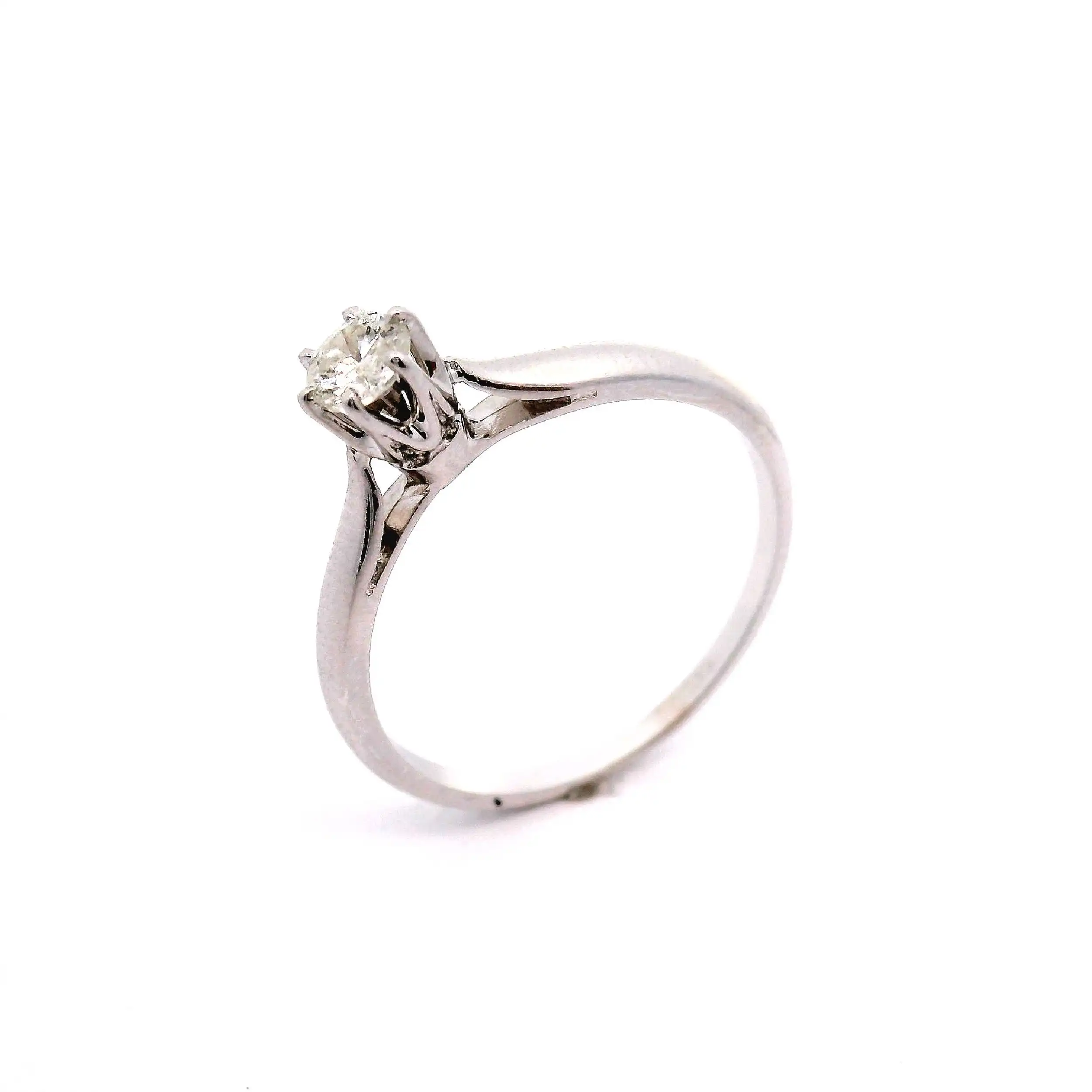Solitärring Weißgold mit Brillant, graviert mit 0.20ct Solitärring Weißgold mit Brillant, graviert mit 0.20ct