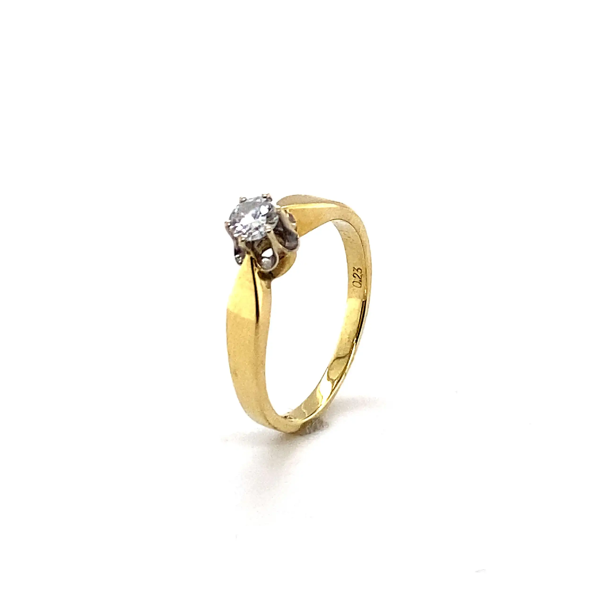 Ring Bicolor mit Brillant, graviert mit 0,23ct