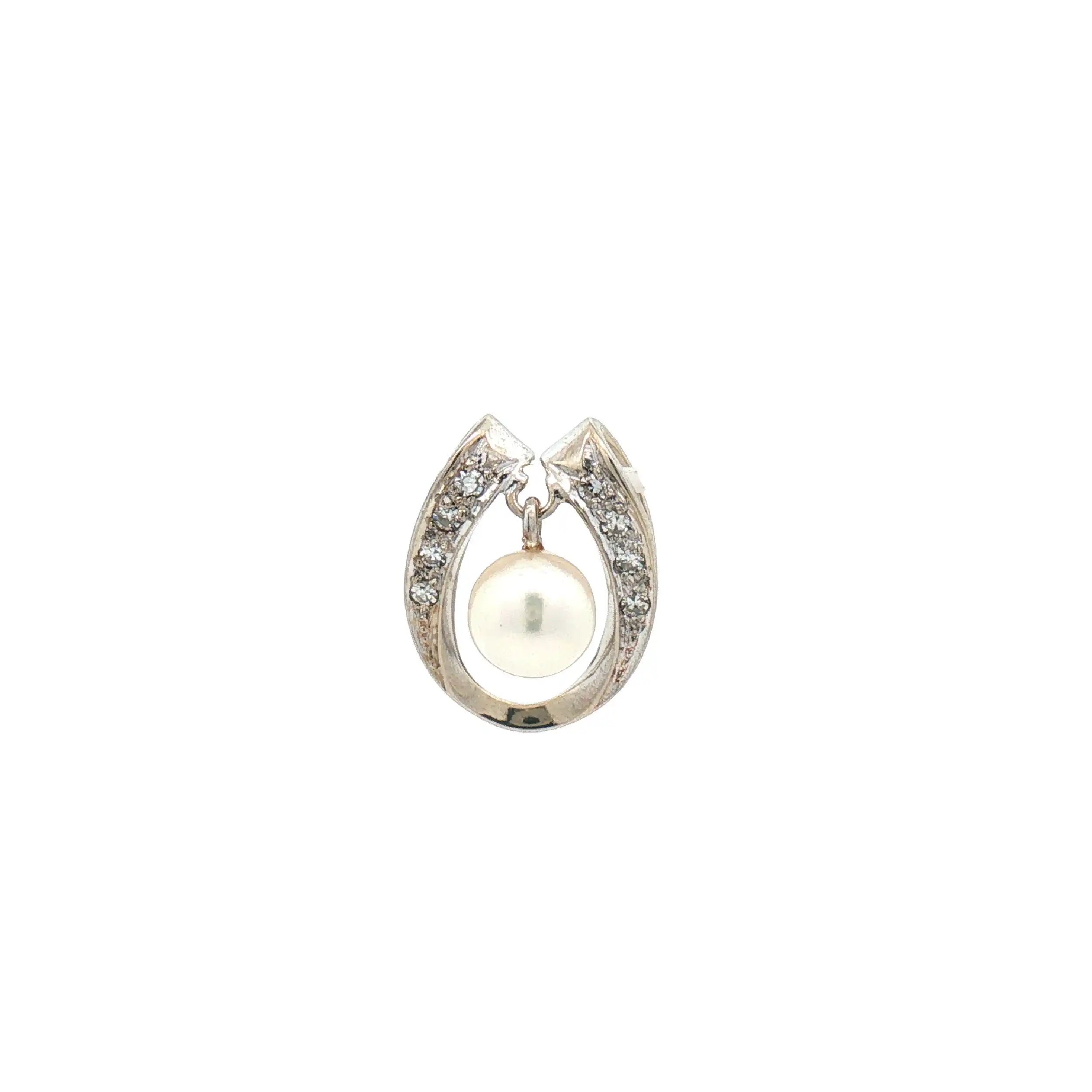 Anhänger Weißgold mit Perle und Diamanten