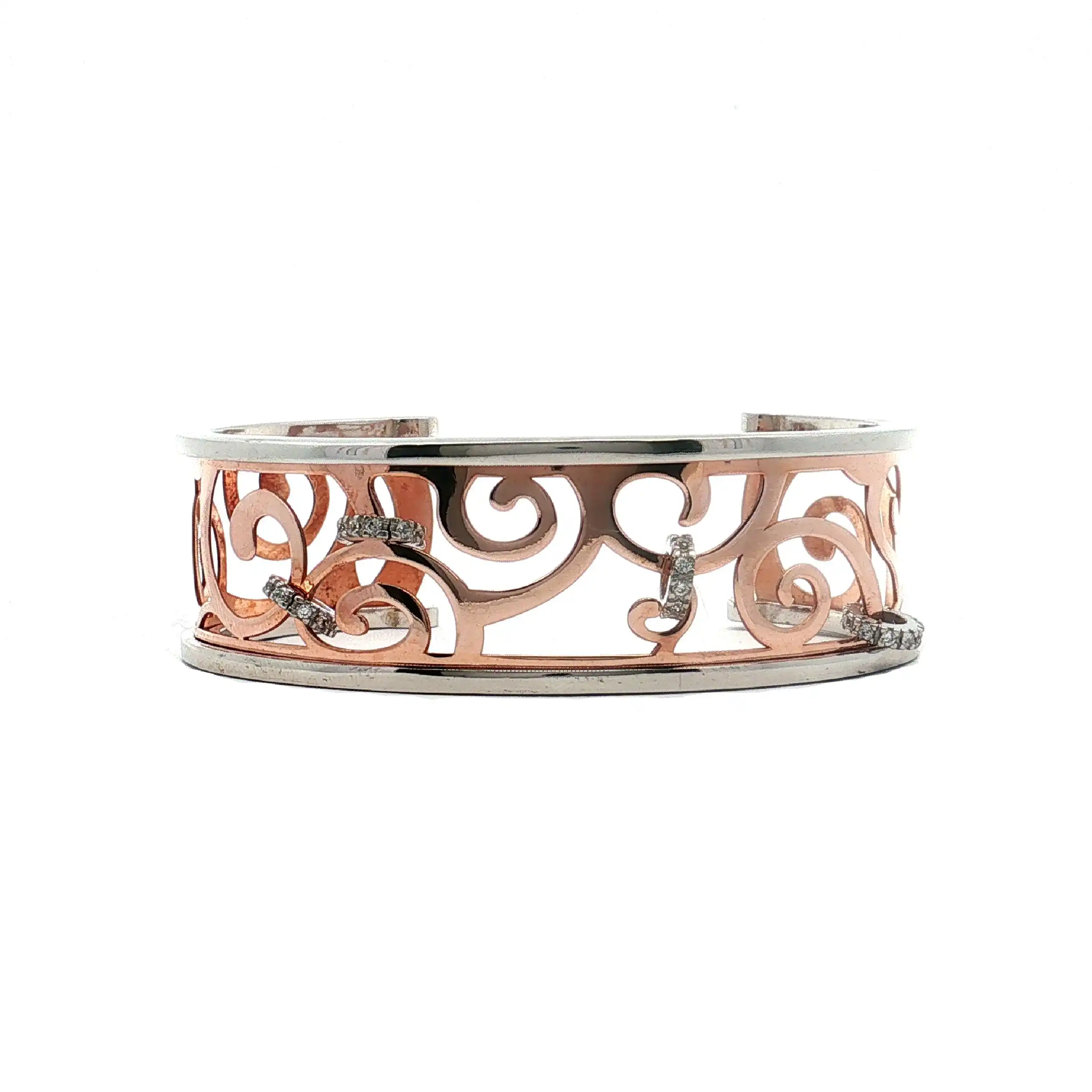 Armreif Silber teilvergoldet mit Zirkonia Armreif Silber teilvergoldet mit Zirkonia