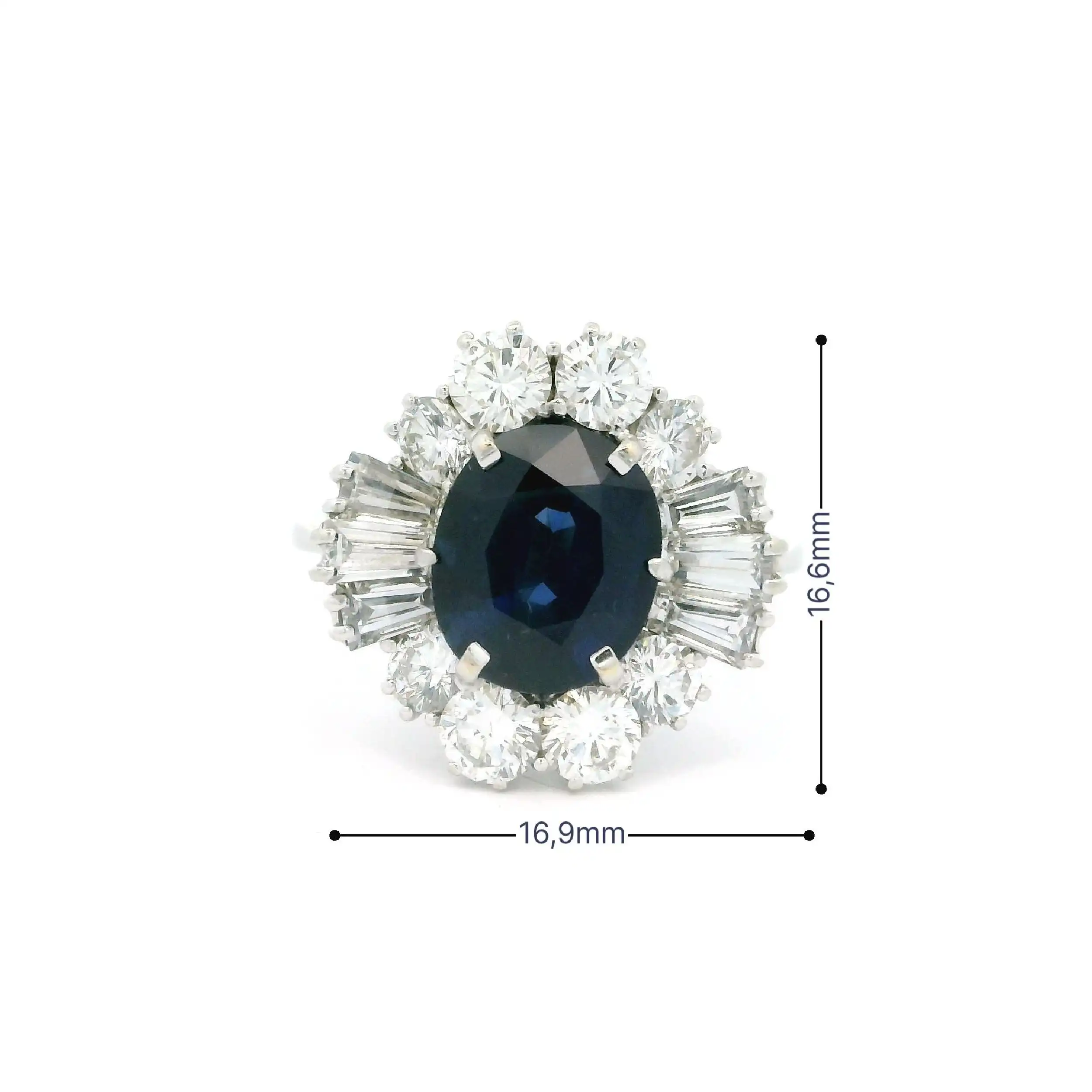 Ring Weißgold mit Saphir und Brillanten Ring Weißgold mit Saphir und Brillanten