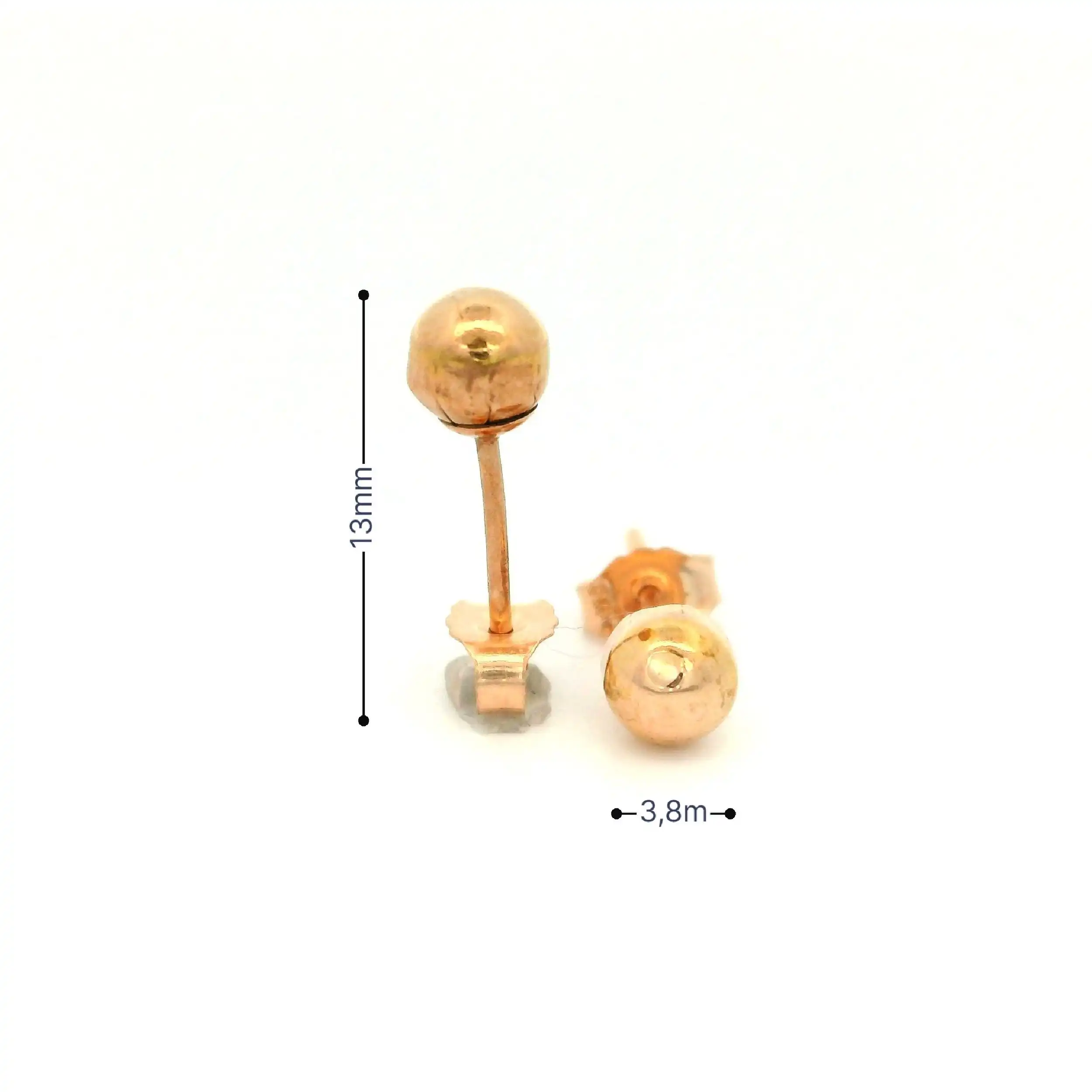 Ohrstecker Rotgold mit Kugel
