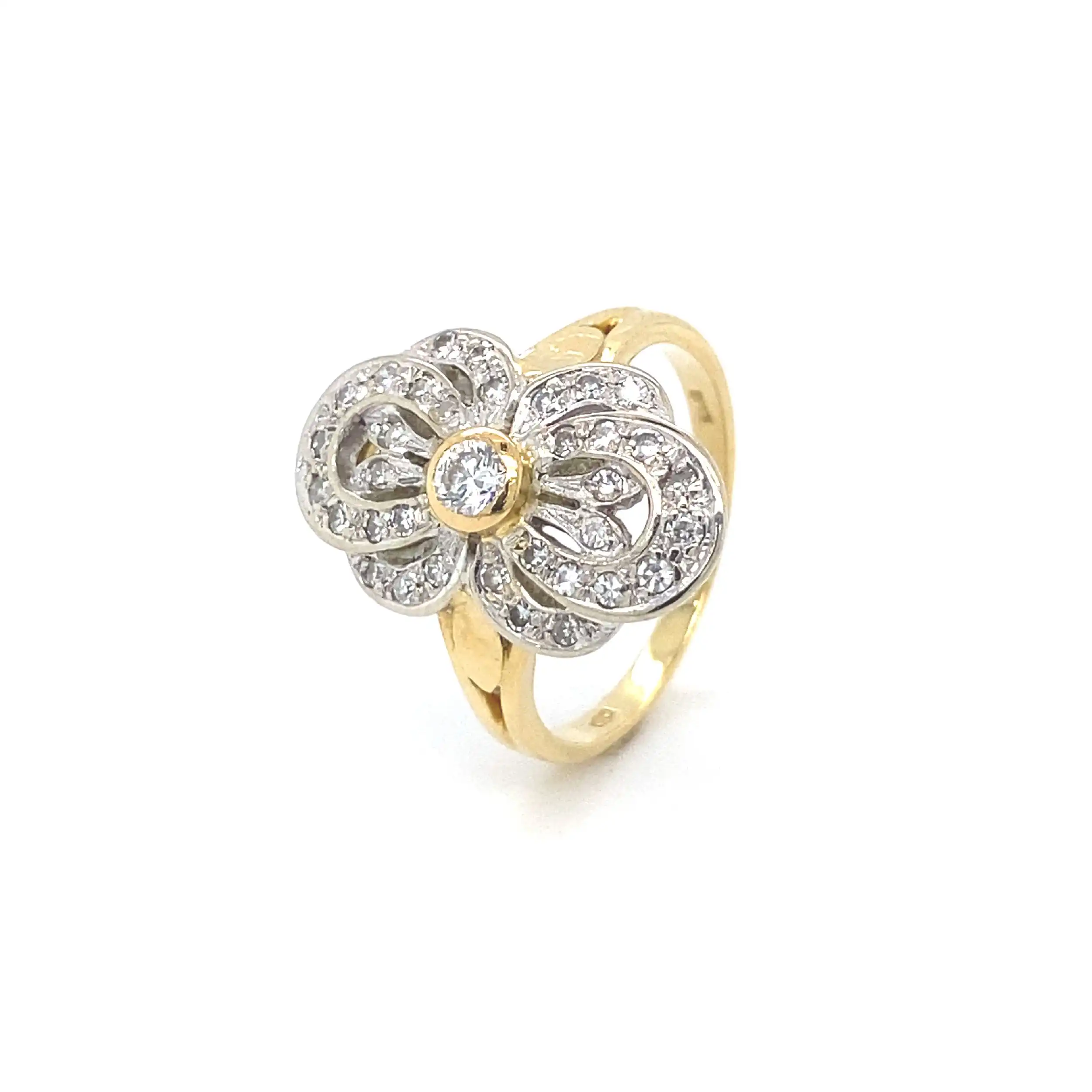Ring Bicolor mit Brillanten und Diamanten