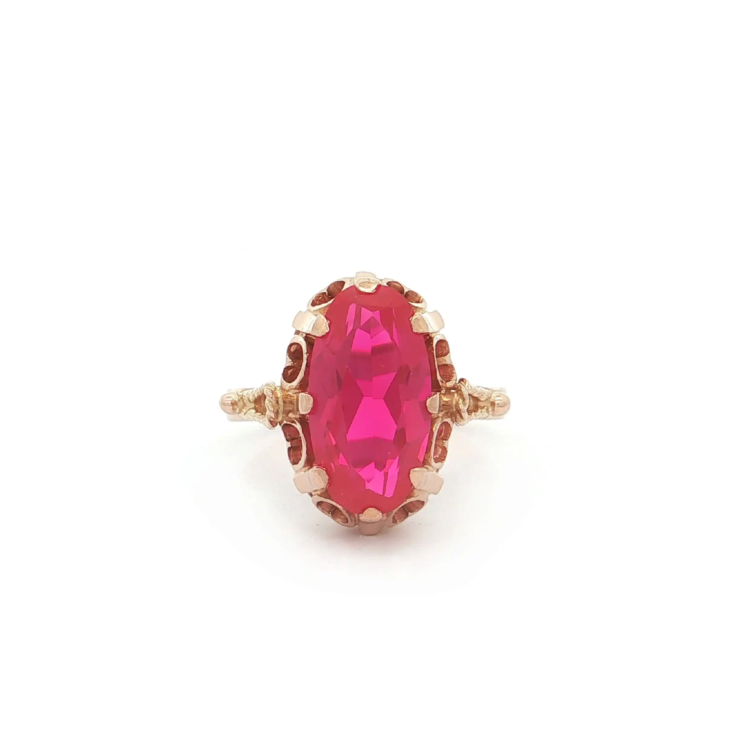 Ring Roségold mit synthetischem Korund
