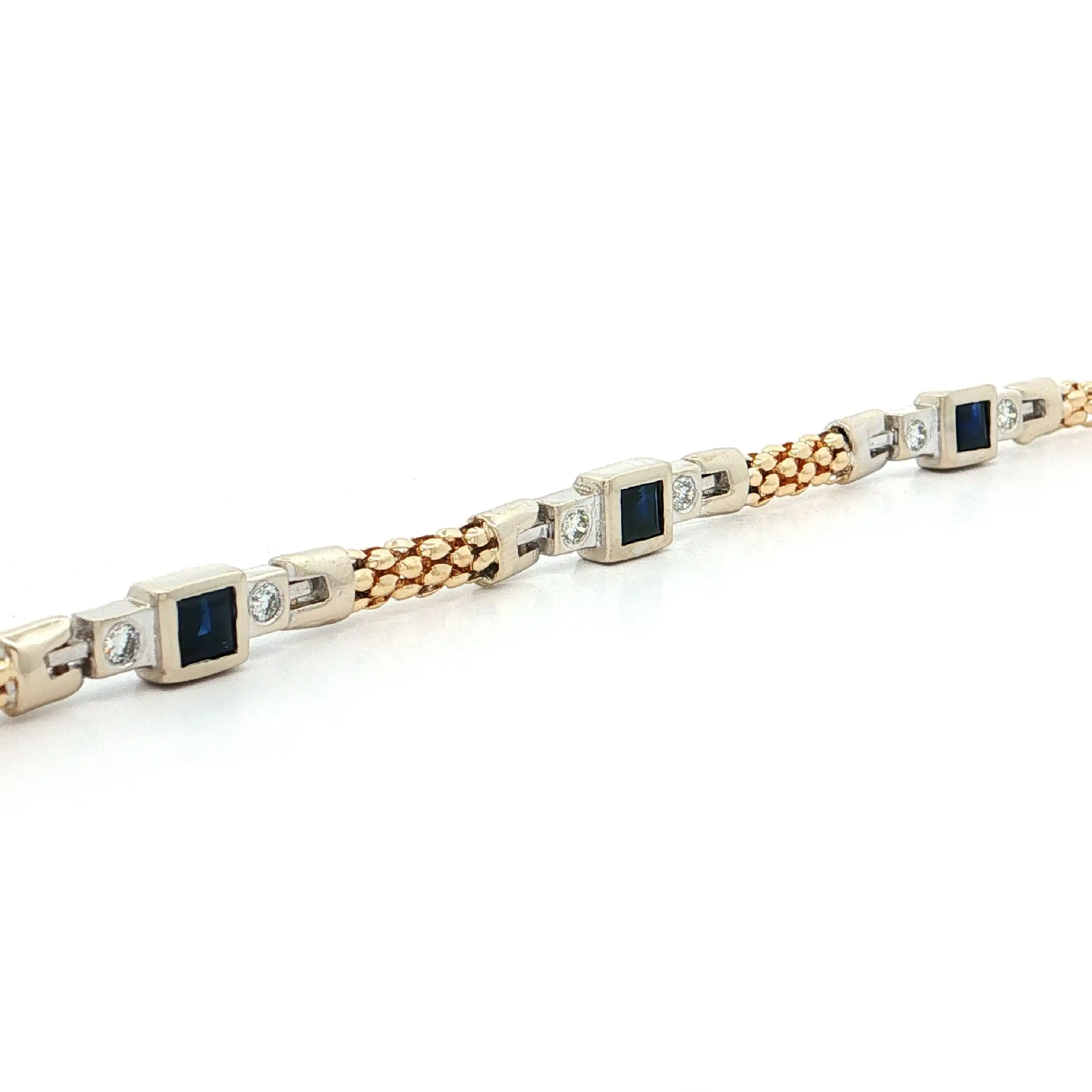 Armband Bicolor mit Saphiren und Brillanten Armband Bicolor mit Saphiren und Brillanten