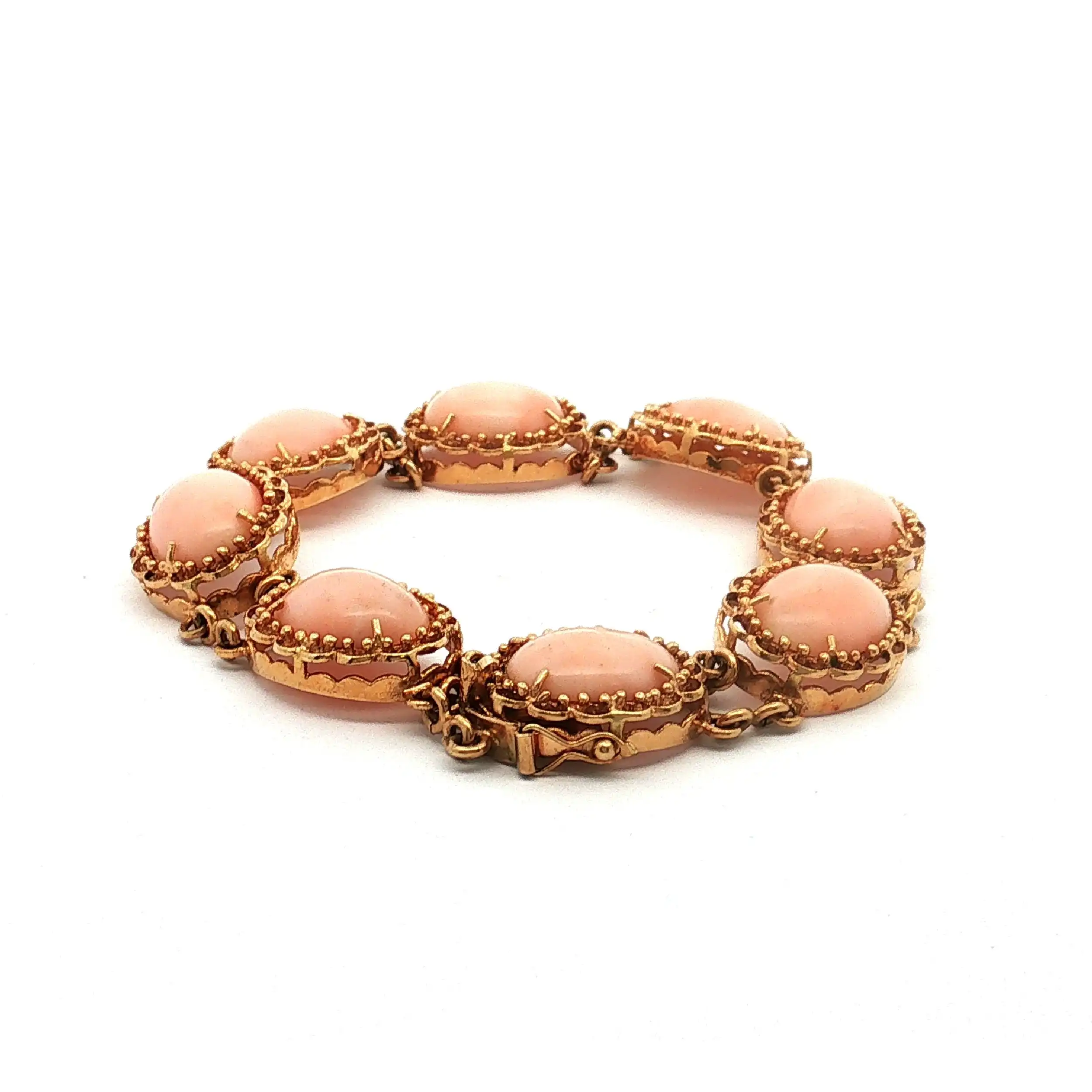 Armband Gelbgold mit Engelshautkoralle
