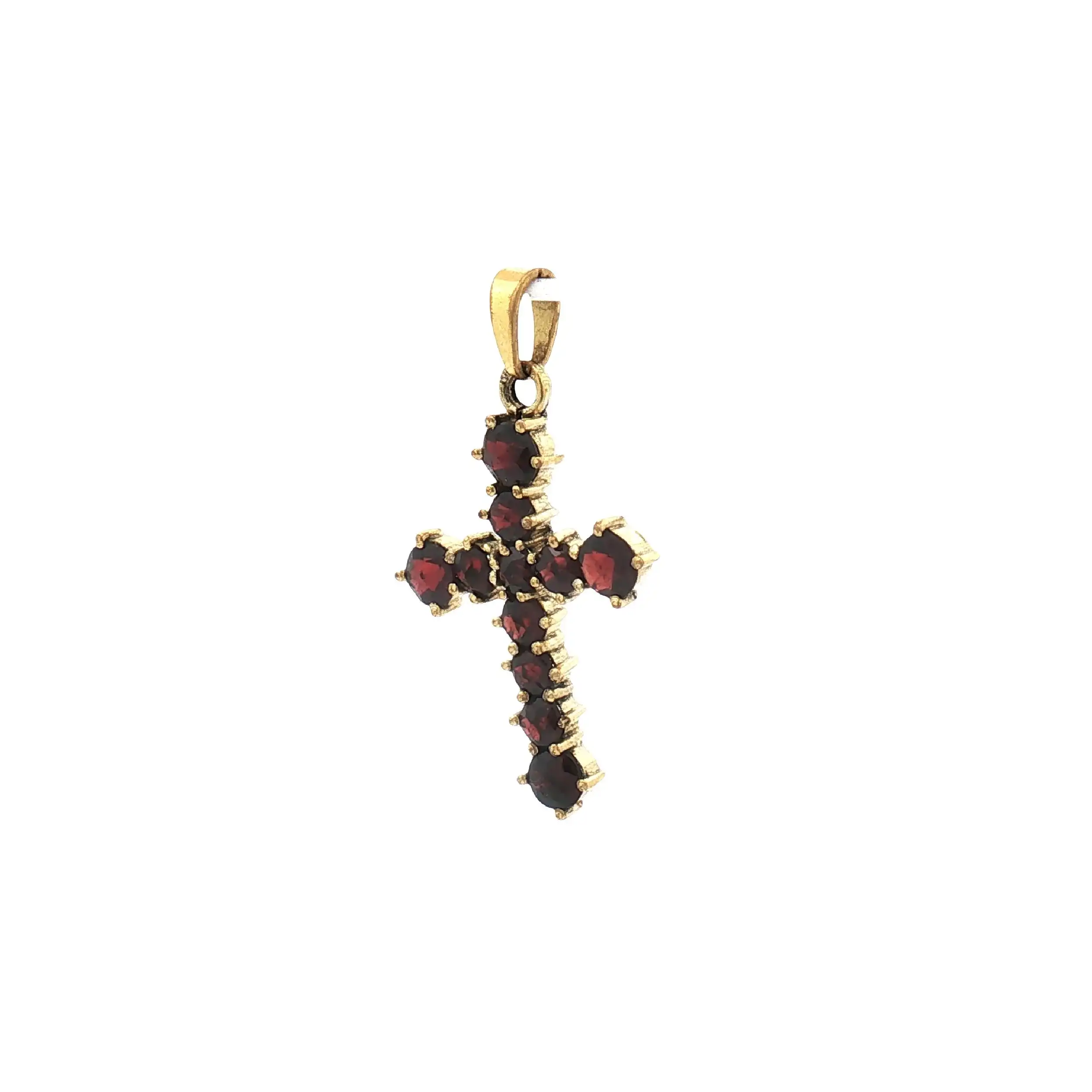 Kreuzanhänger Gelbgold mit Granat Kreuzanhänger Gelbgold mit Granat