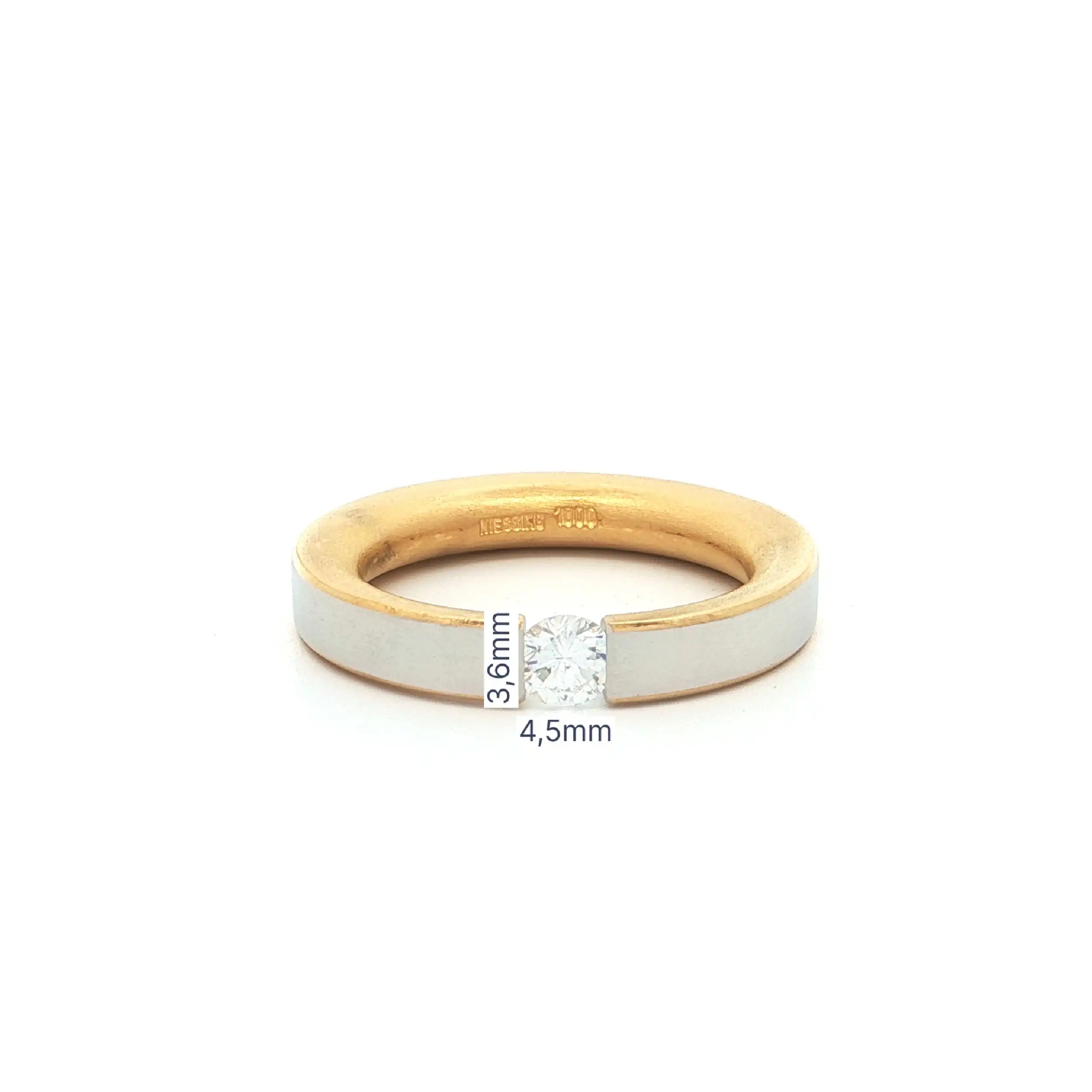 Spannring Bicolor mit Brillant "Niessing"