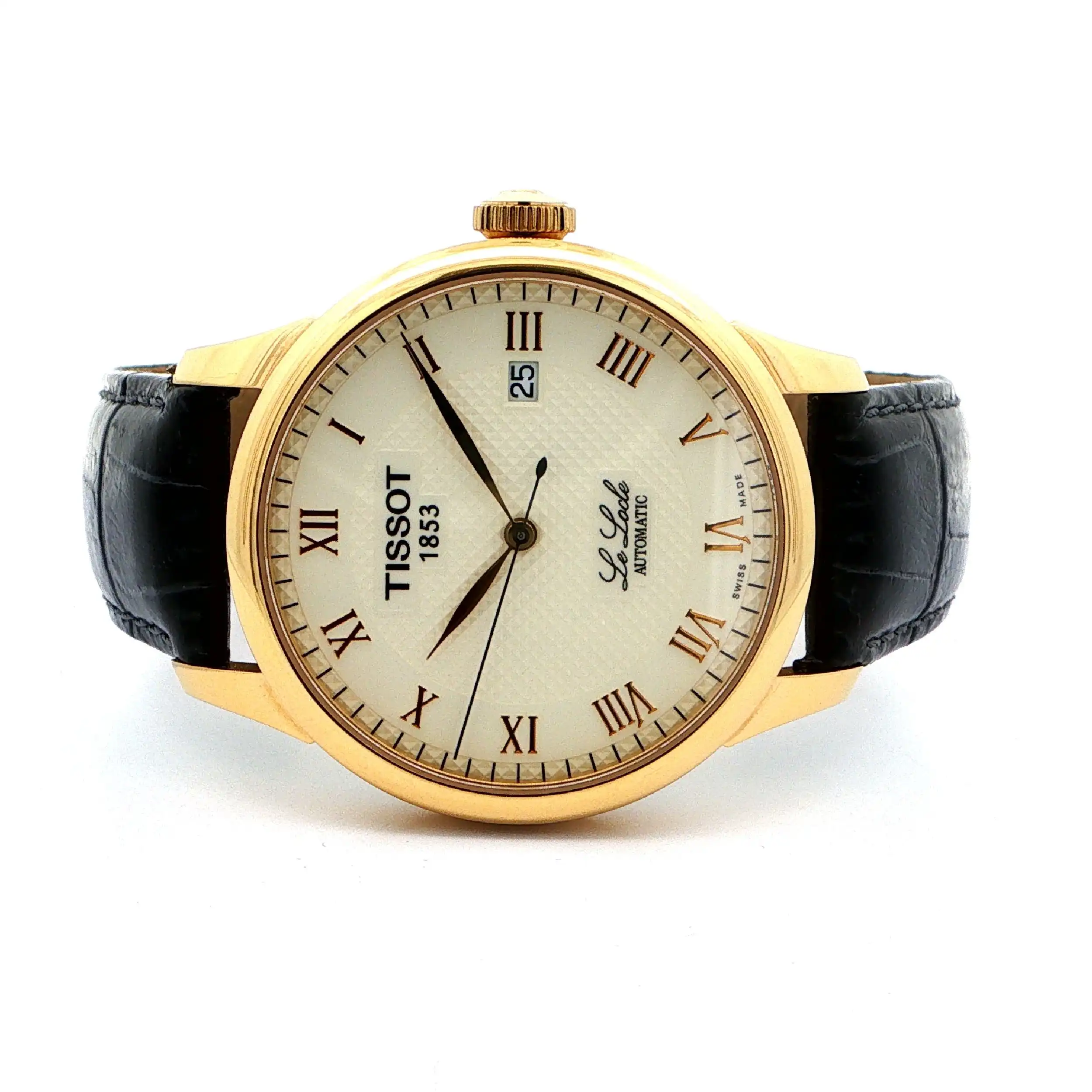 Herrenuhr Tissot Le Locle Stahl/vergoldet mit Lederband Automatik