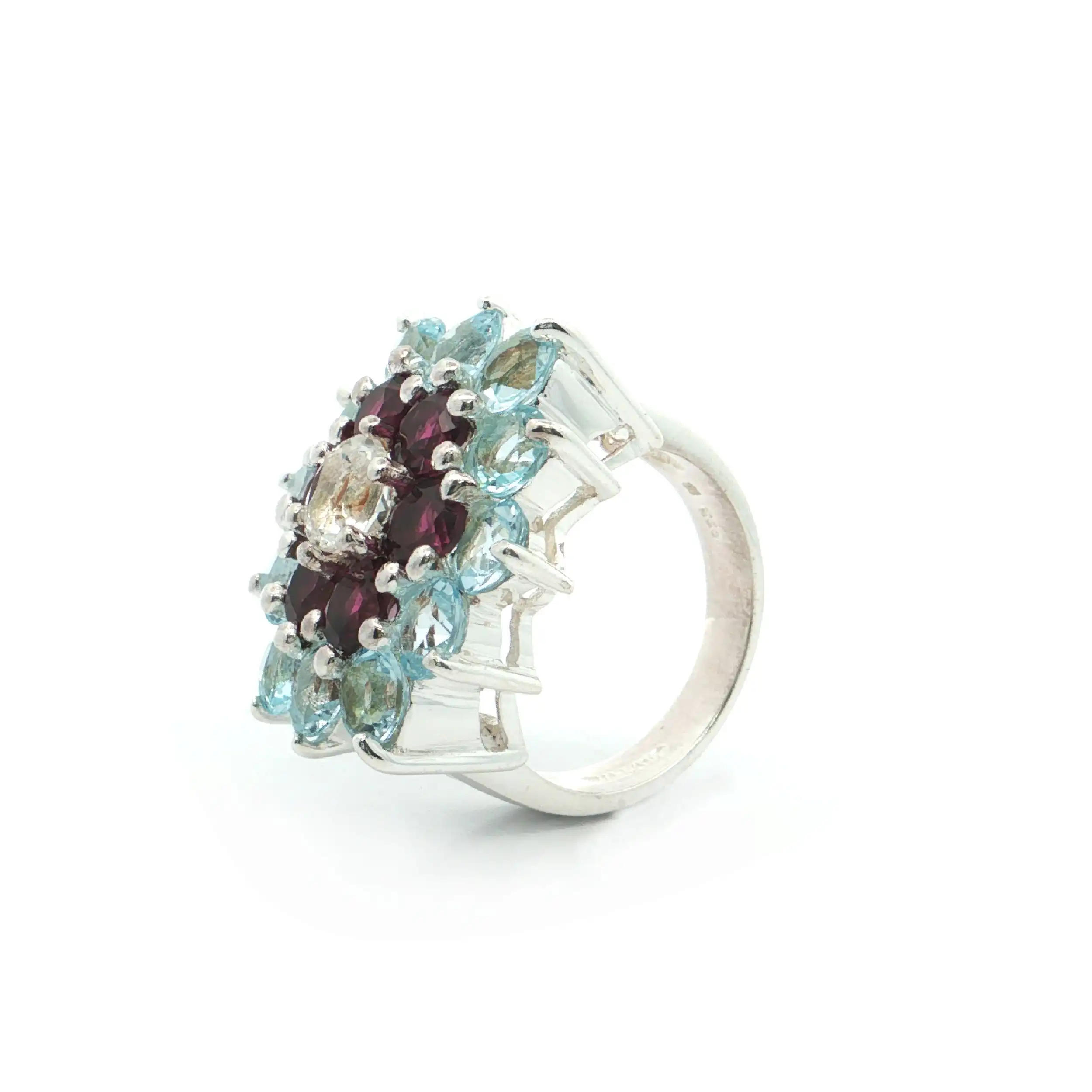 Ring Silber mit bunten Farbsteinen