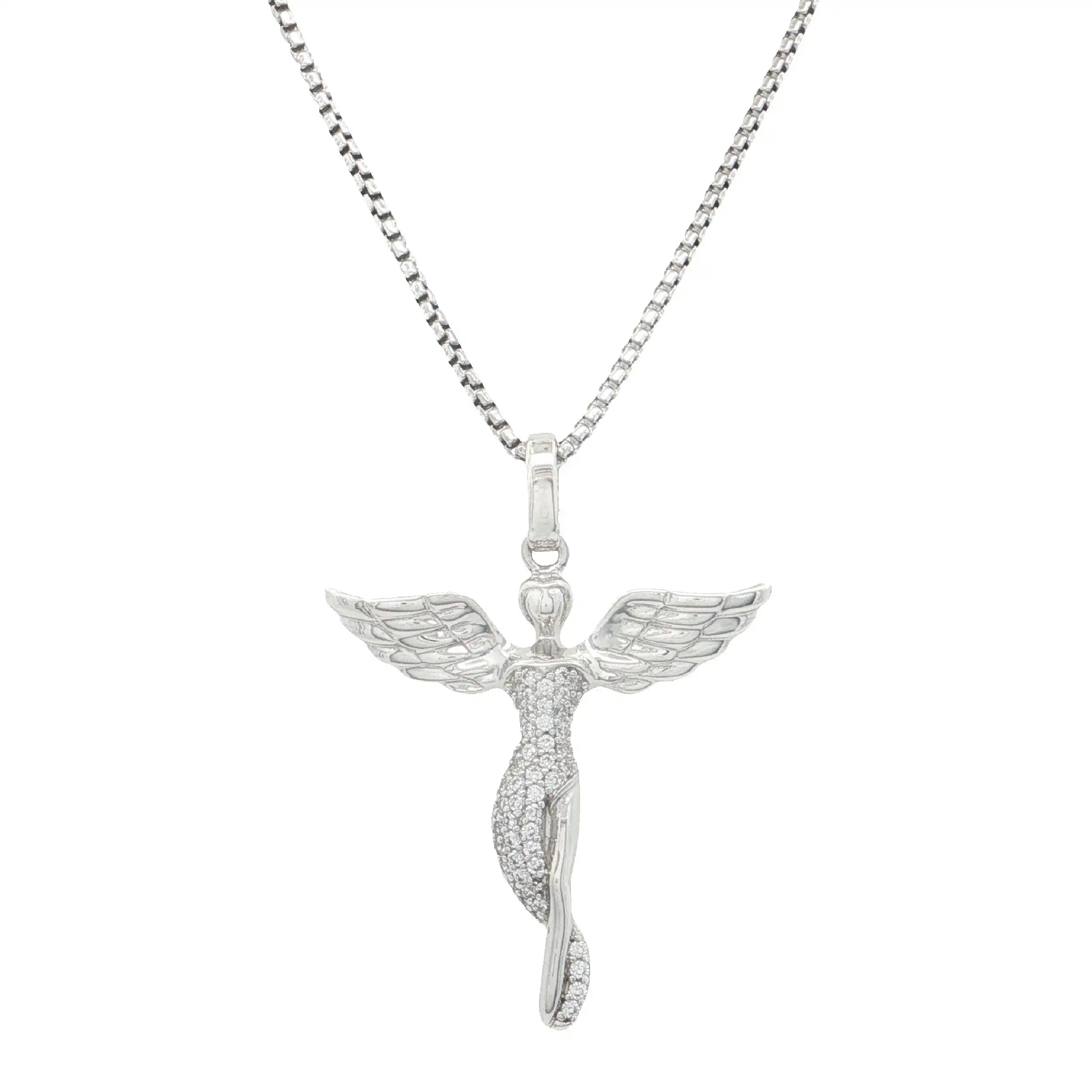 Kette Silber mit Anhänger "Engel" mit Zirkonia Kette Silber mit Anhänger "Engel" mit Zirkonia