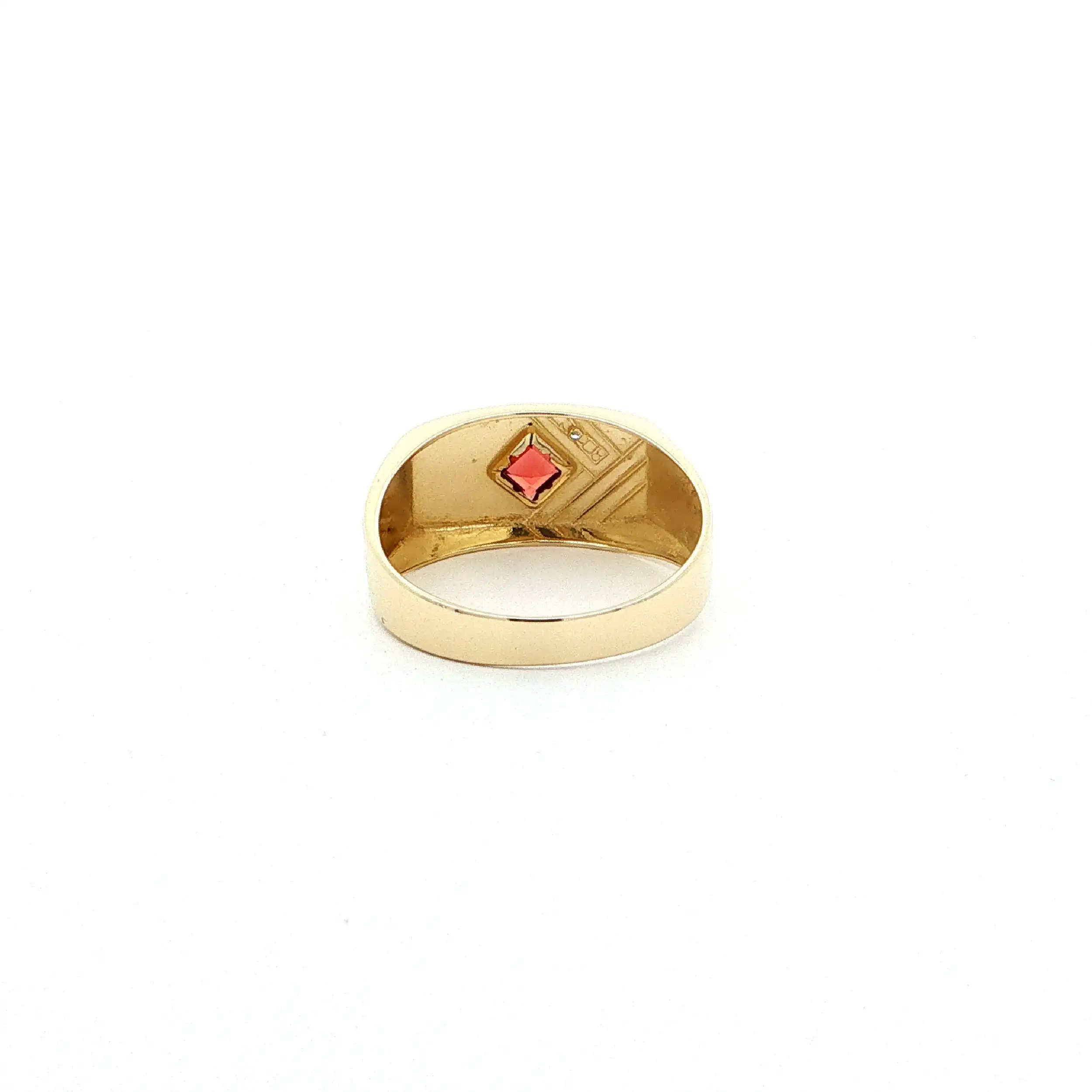 Ring Gelbgold mit orangenem Farbstein & Diamant Ring Gelbgold mit orangenem Farbstein & Diamant